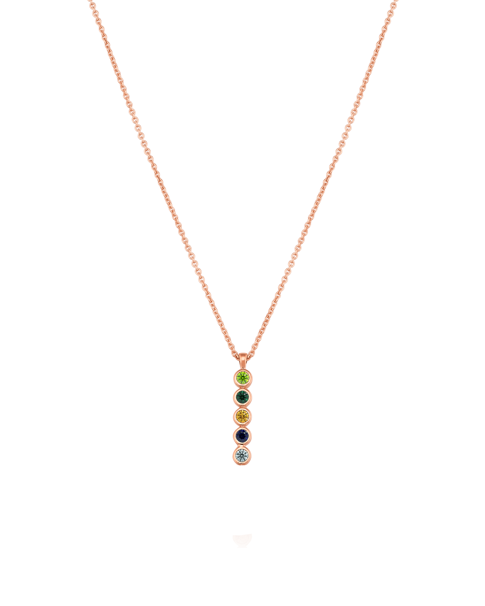 Birthstone Bar Chain Necklace - 925 Sterling Silver Necklaces 925 Silver 