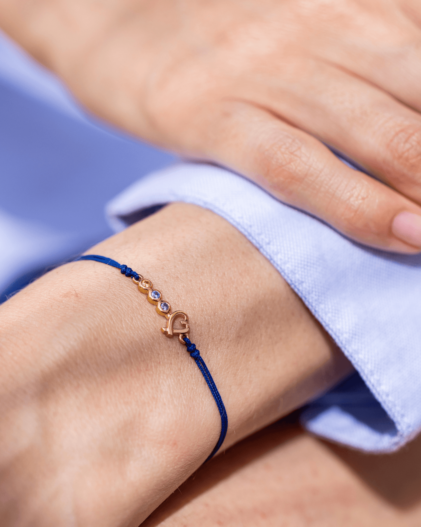 Birthstone Bar Heart Bracelet - 14K Rose Gold Bracelets 14K Solid Gold 