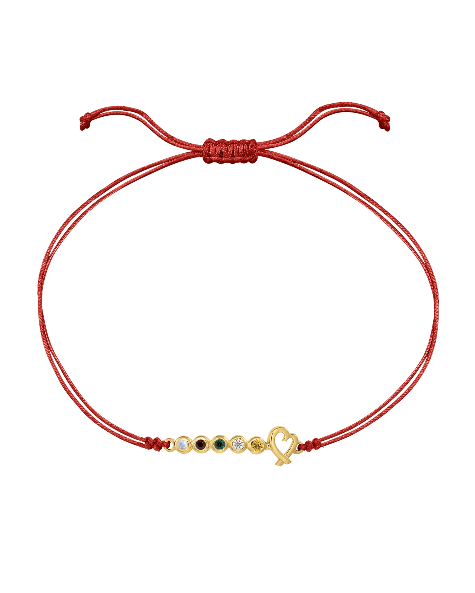 Order 14K Gold Heart Red Charm Bracelet