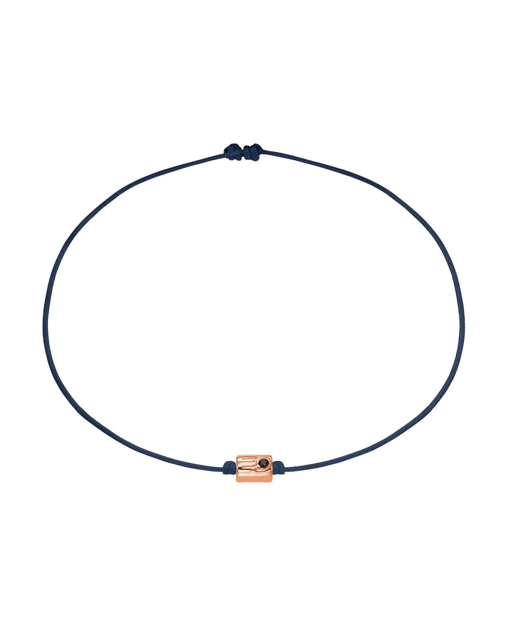 Black Diamond Hamsa Bracelet - 14K Rose Gold Bracelets magal-dev Navy Blue 