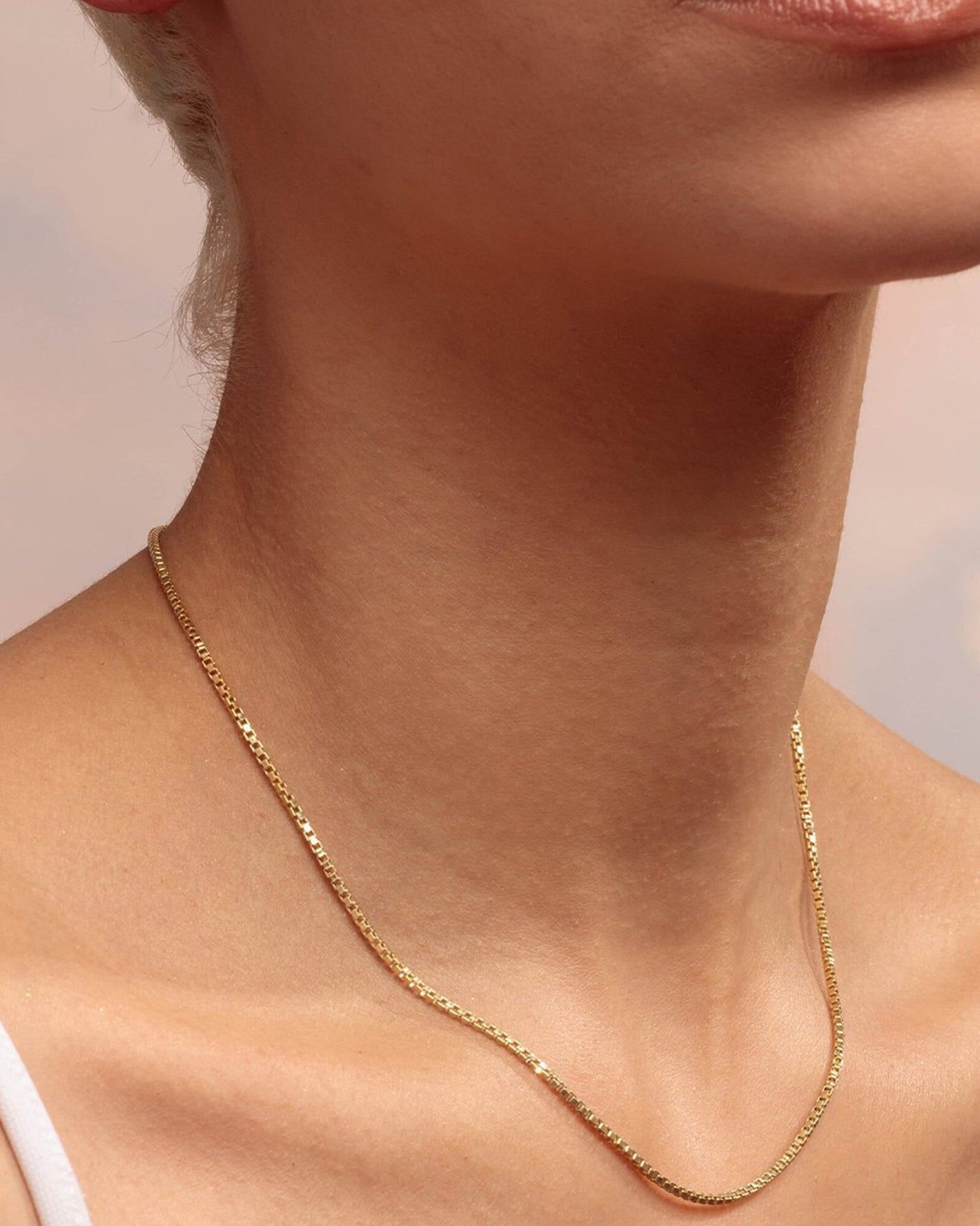Box Chain Necklace - 18K Rose Vermeil - Magal Jewelry