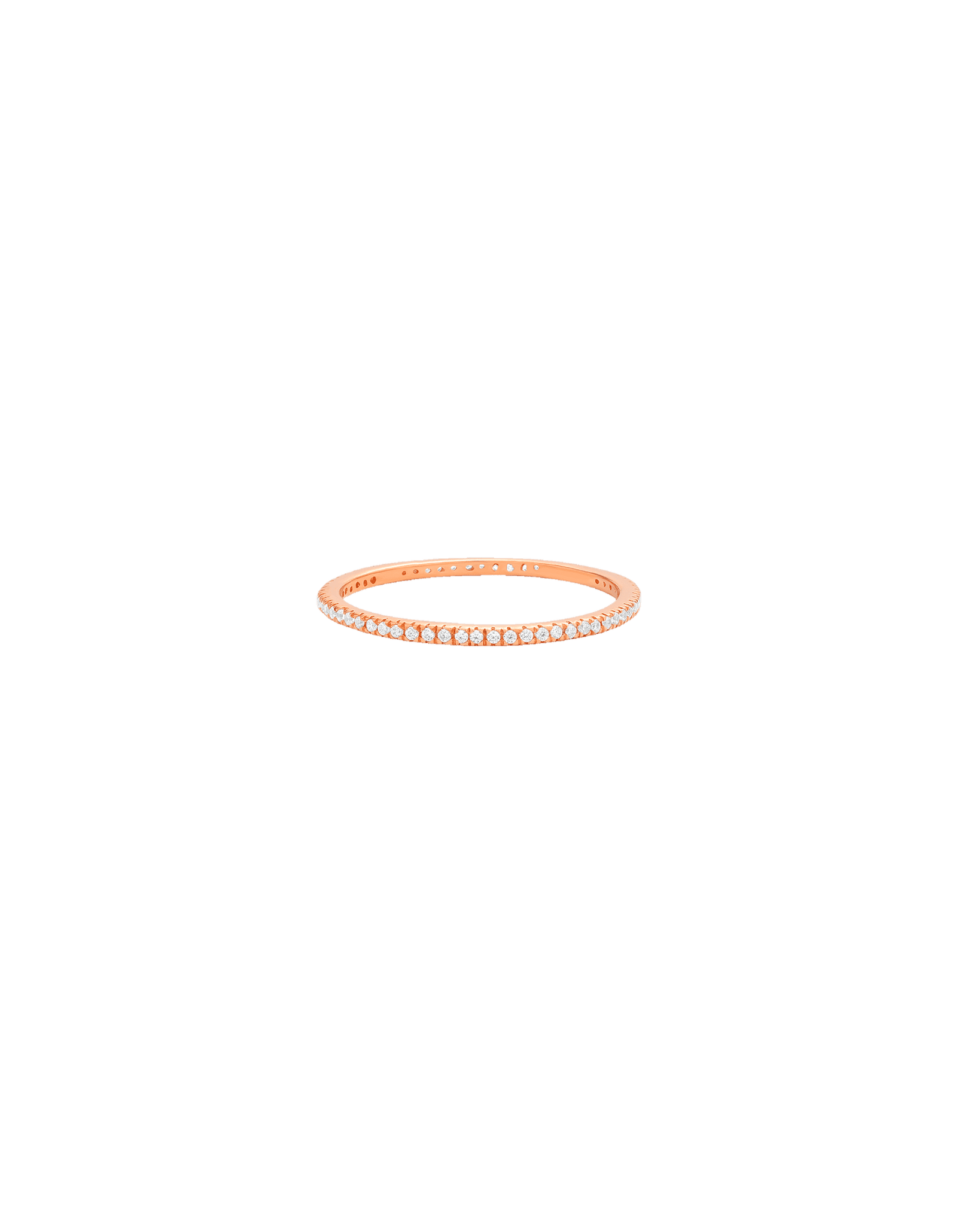 Diamond Eternity Ring - 14K Rose Gold Rings 14K Solid Gold US 4 