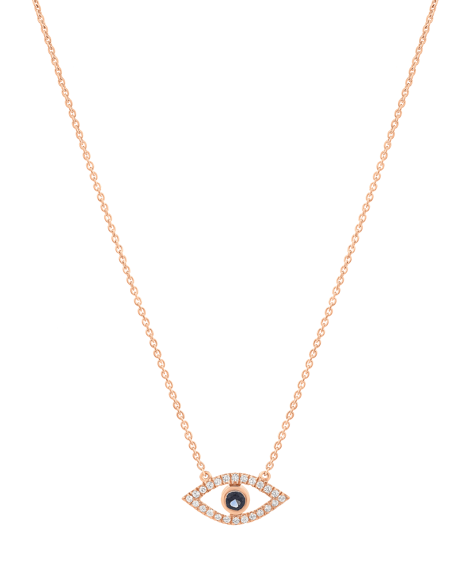 Diamond Evil Eye Necklace - 14K Yellow Gold Necklaces magal-dev 