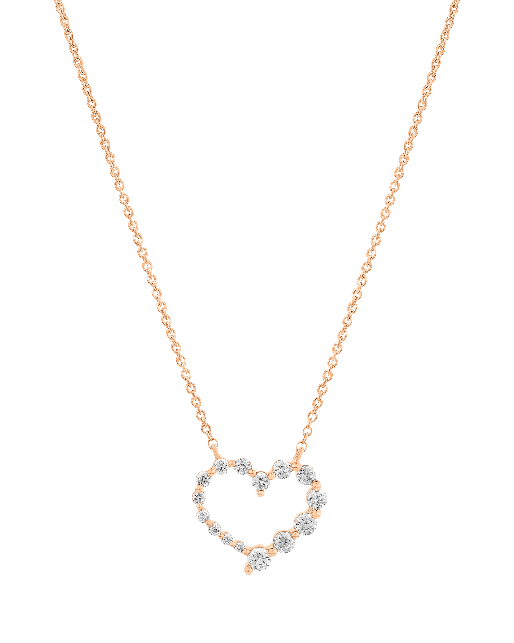 Diamond Heart Pendant - 14K Yellow Gold Necklaces magal-dev 