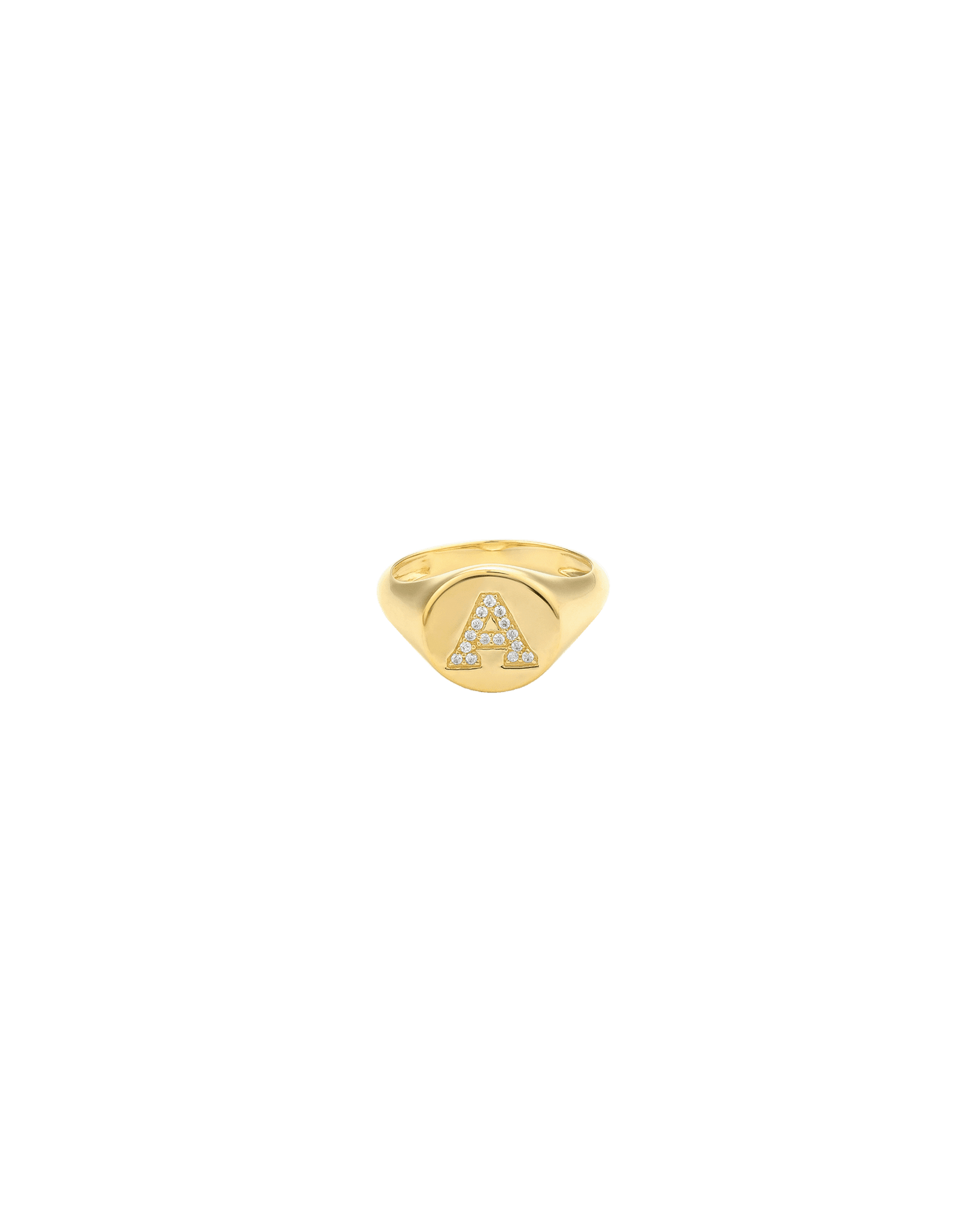 Diamond Initial Signet Ring