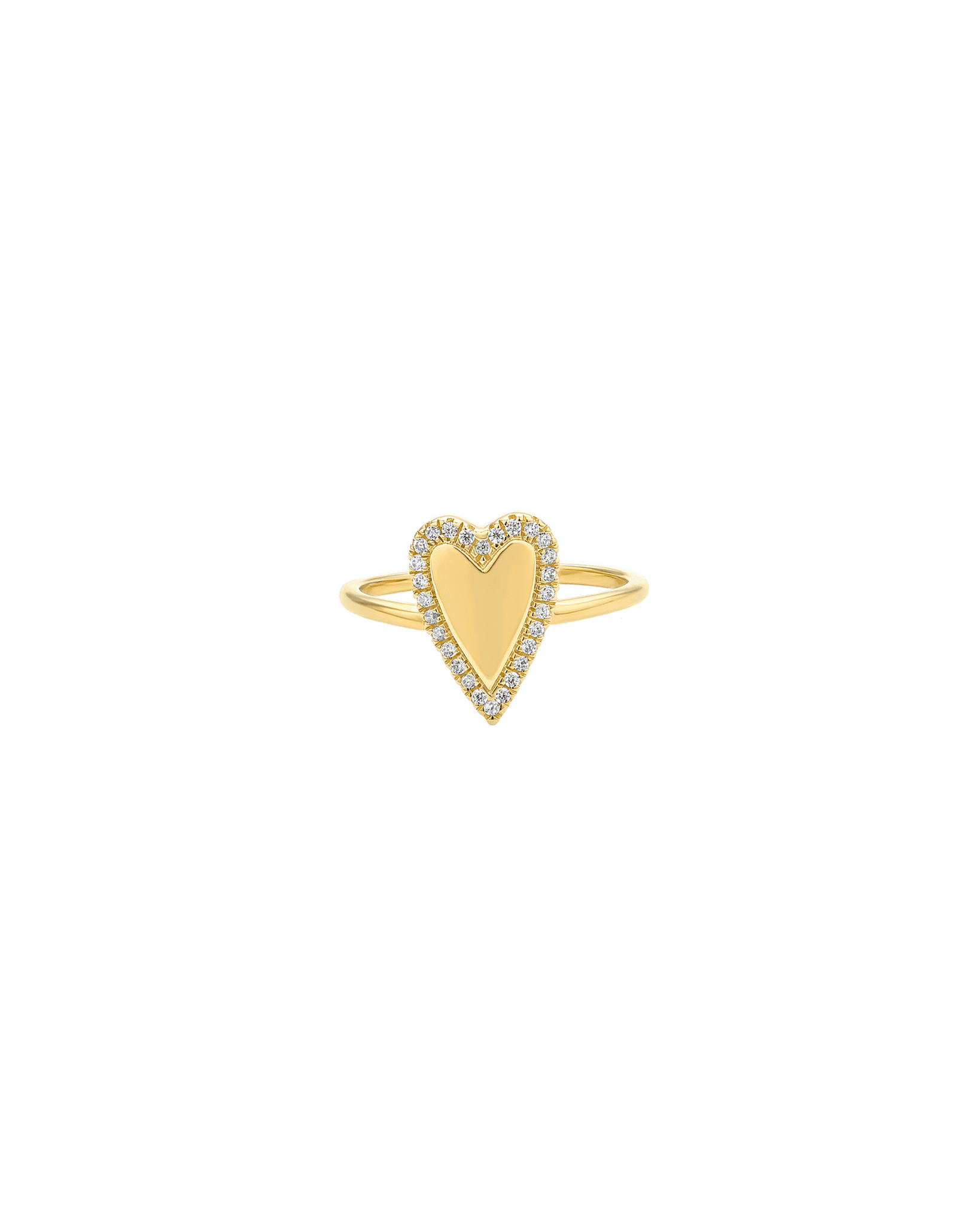 Diamond Outlined Heart Ring - 18K Gold Vermeil Rings magal-dev US 4 