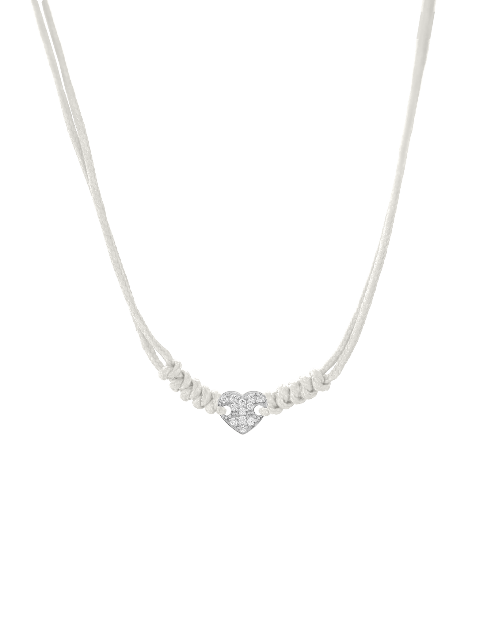 Diamond Paved Heart String of Love Necklace