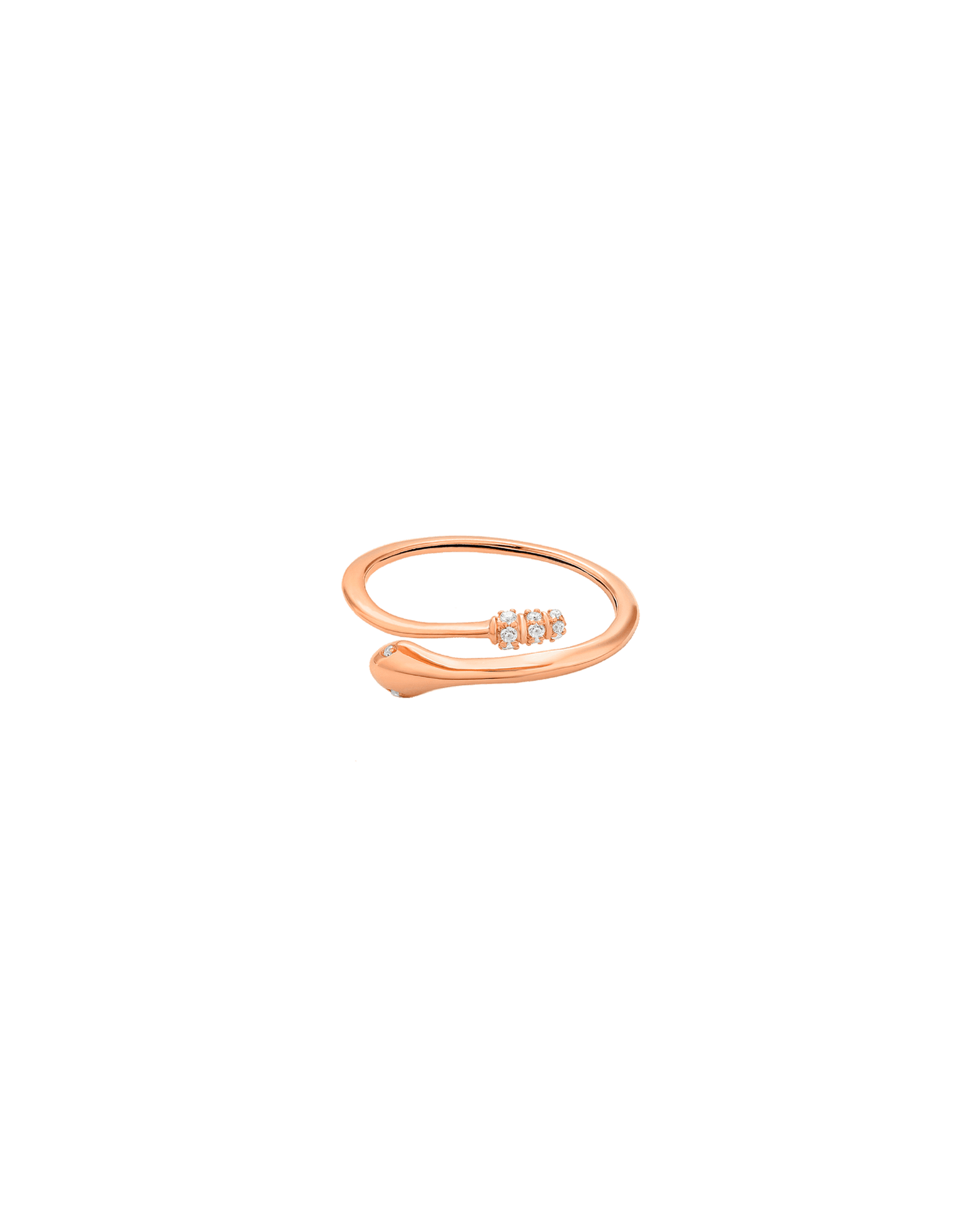 Diamond Snake Ring - 14K Rose Gold Rings 14K Solid Gold US 4 