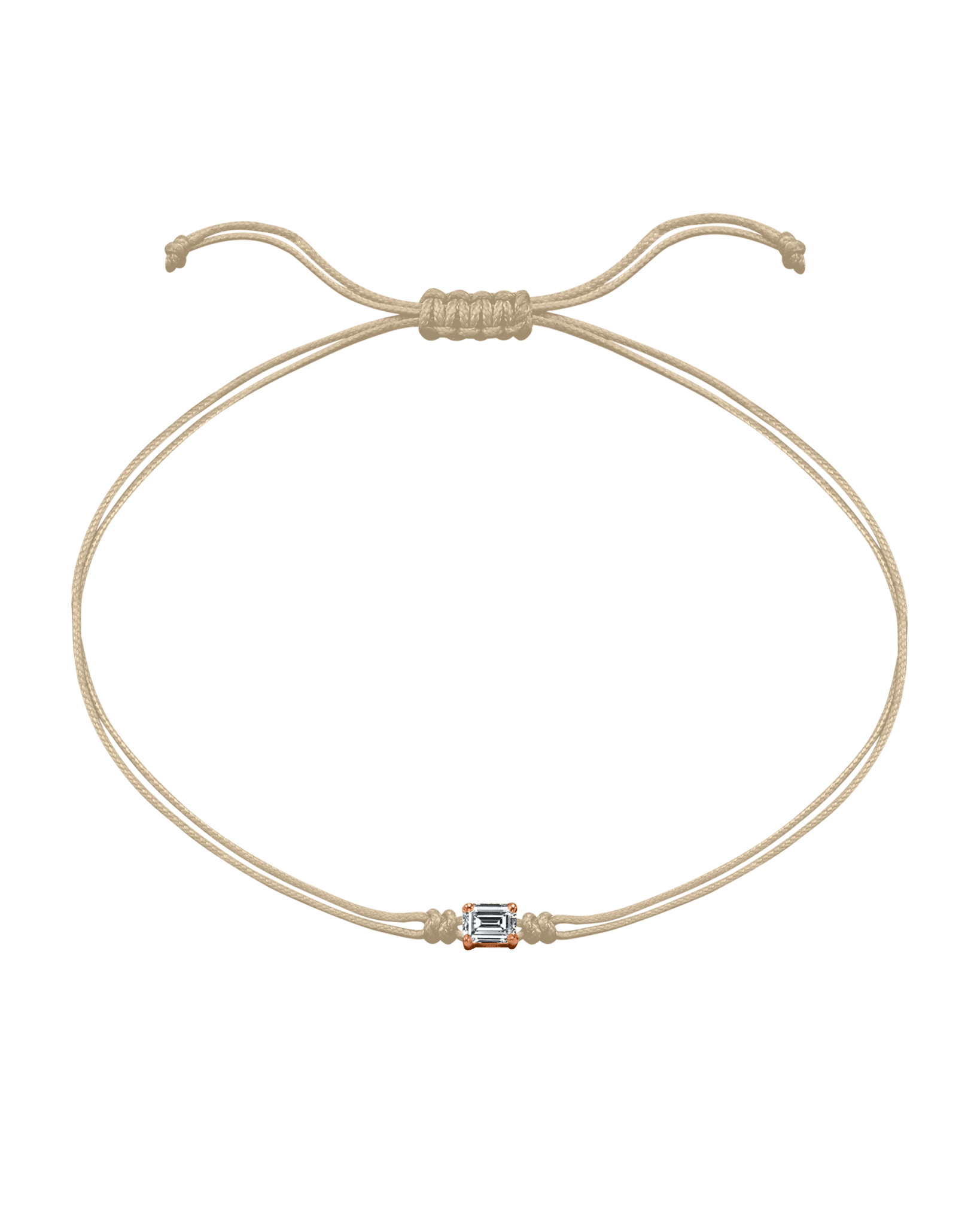 Emerald Diamond String Of Love - 14K Rose Gold Bracelets 14K Solid Gold Beige 