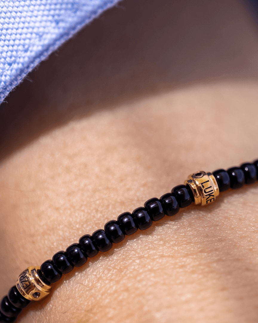 Engravable Beads String of Love with Birthstones - 18K Gold Vermeil Bracelets magal-dev 