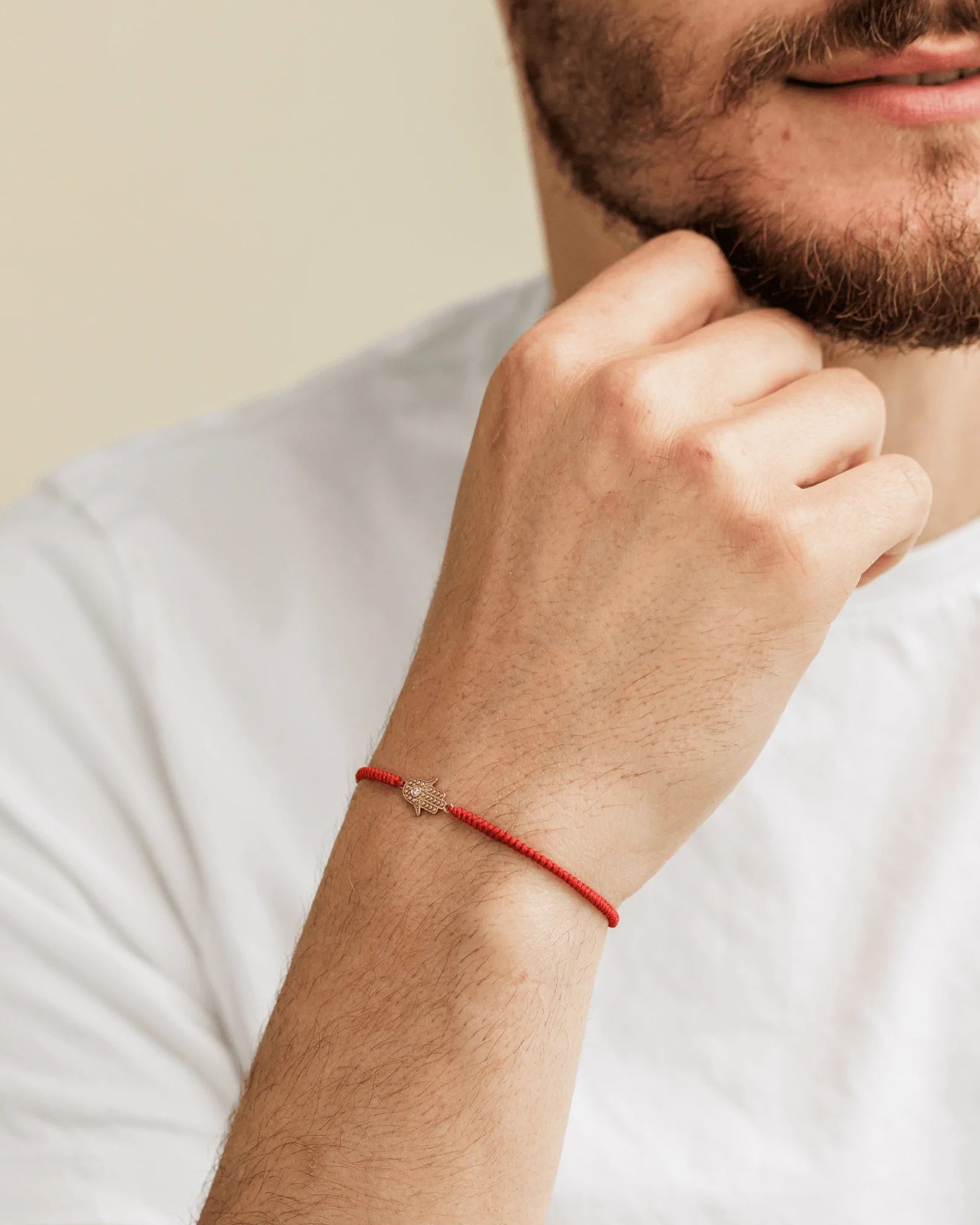 Hamsa [RED] - 14K White Gold Bracelets magal-dev 