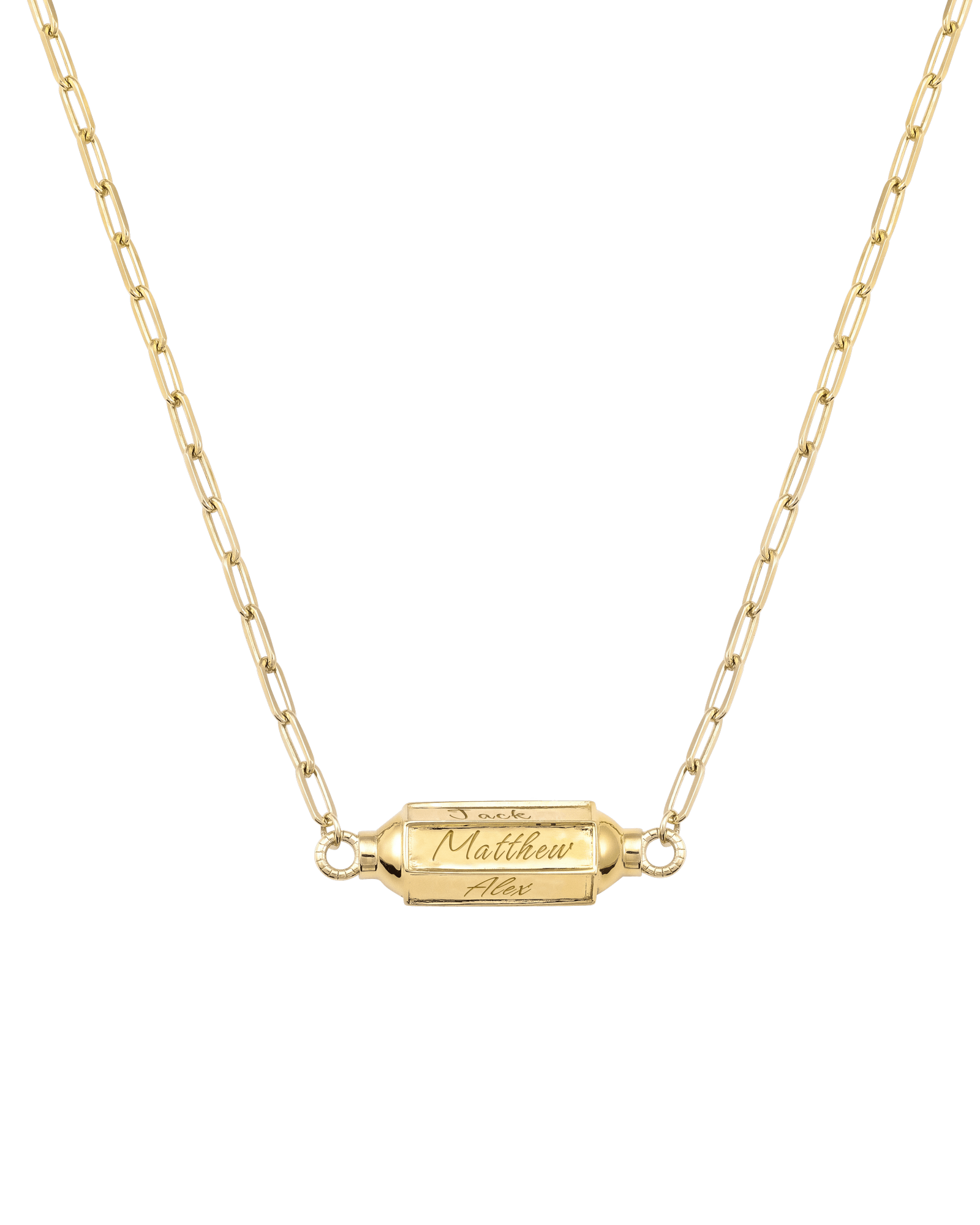 Hexagonal Bar Necklace - 18k Gold Vermeil Necklaces Gold Vermeil Hurricane (Handwriting style) 