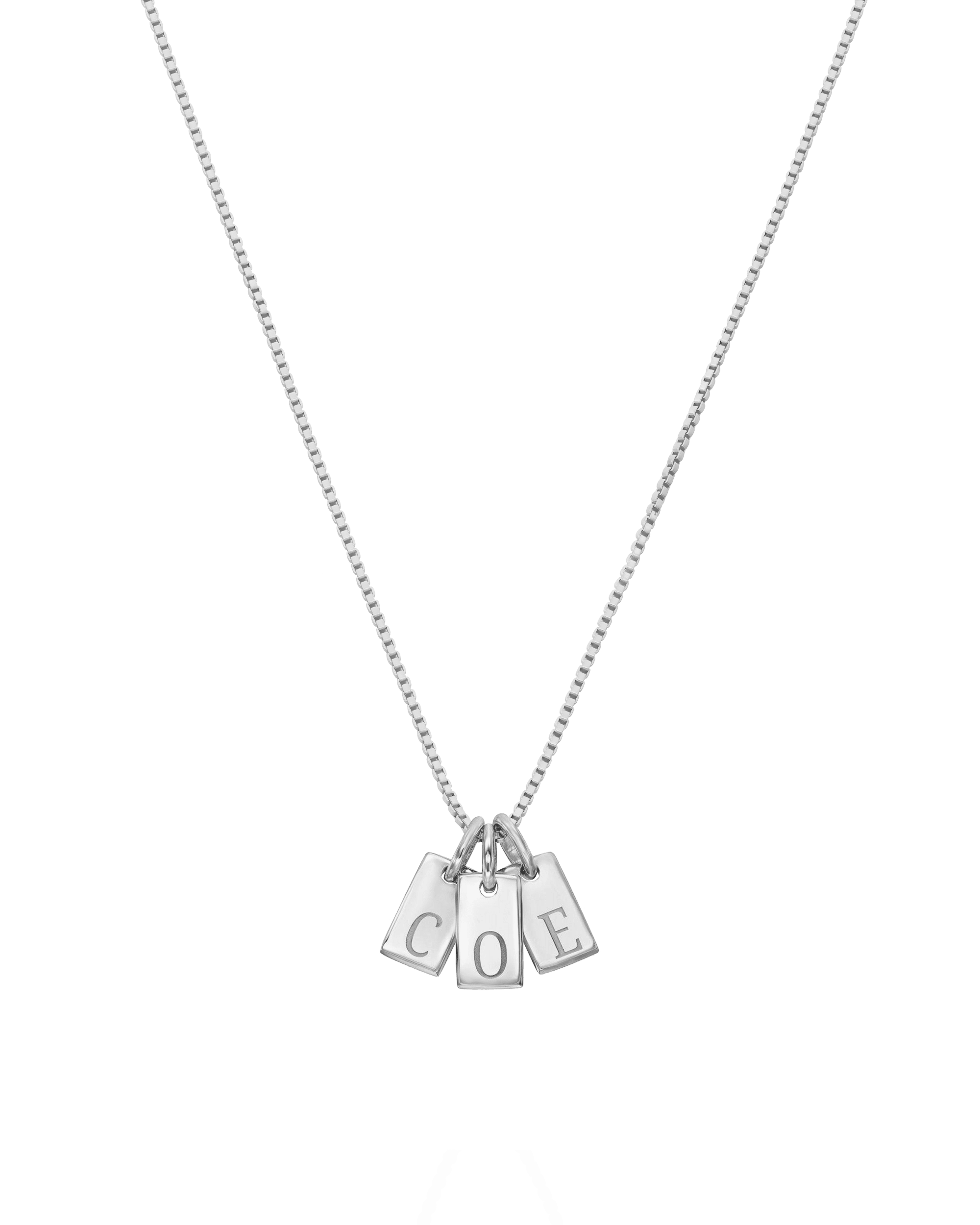 Initial Mini Dogtag Necklace - 18K Rose Vermeil Necklaces Gold Vermeil 