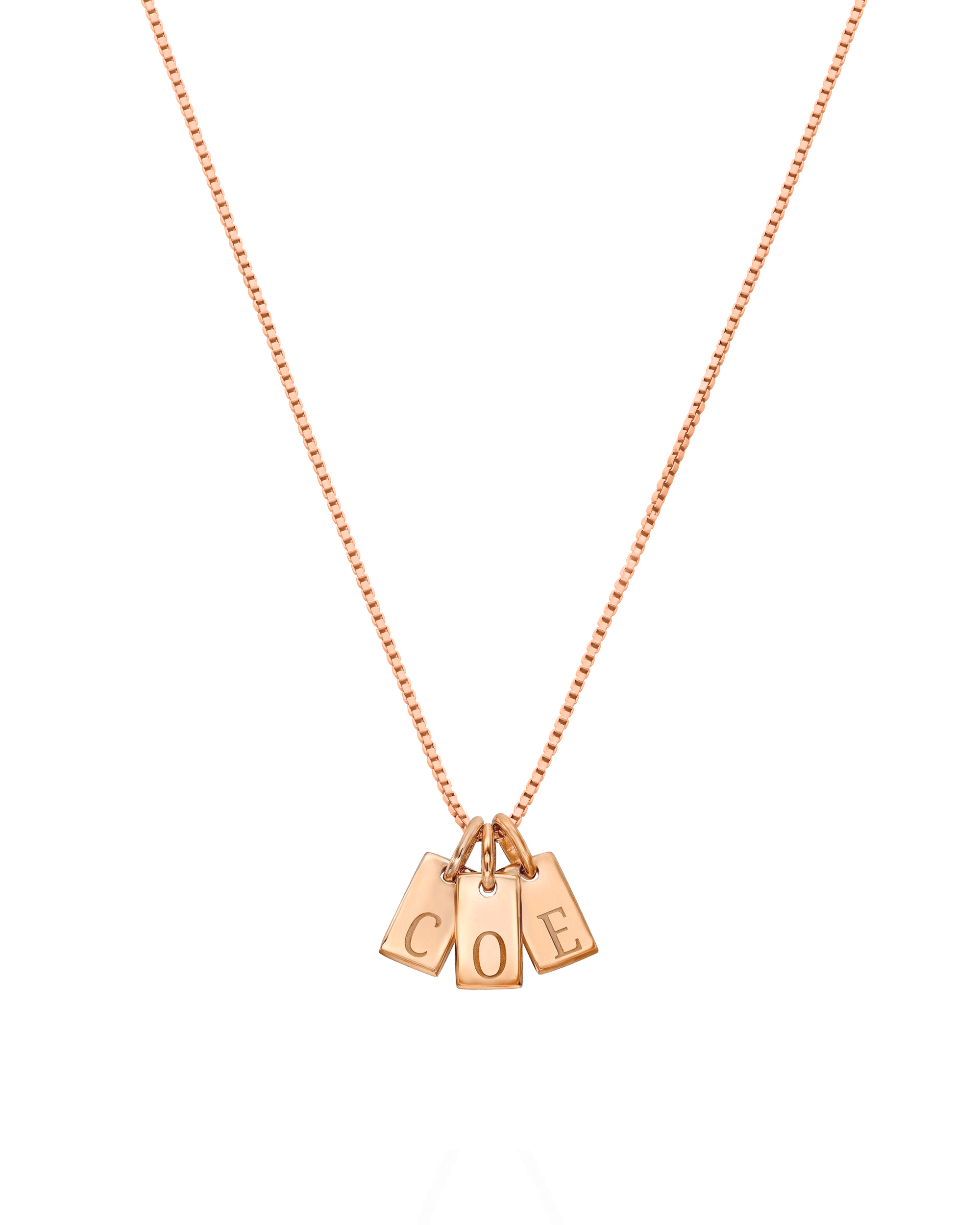 Initial Mini Dogtag Necklace - 18K Rose Vermeil Necklaces Gold Vermeil 1 Tag 16'' 