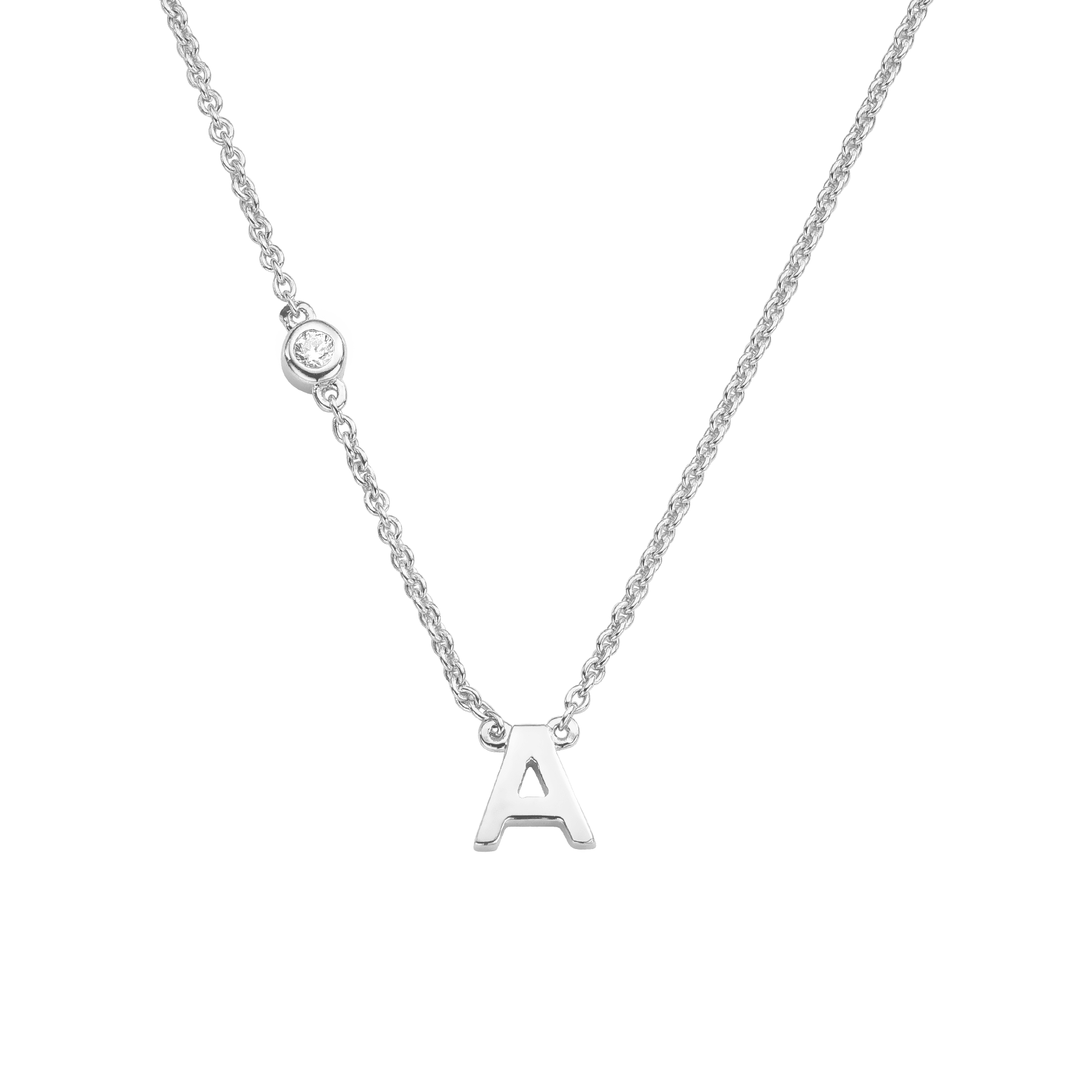 14K Yellow Gold Diamond Initial Necklace, Letter L Necklace – LTB JEWELRY