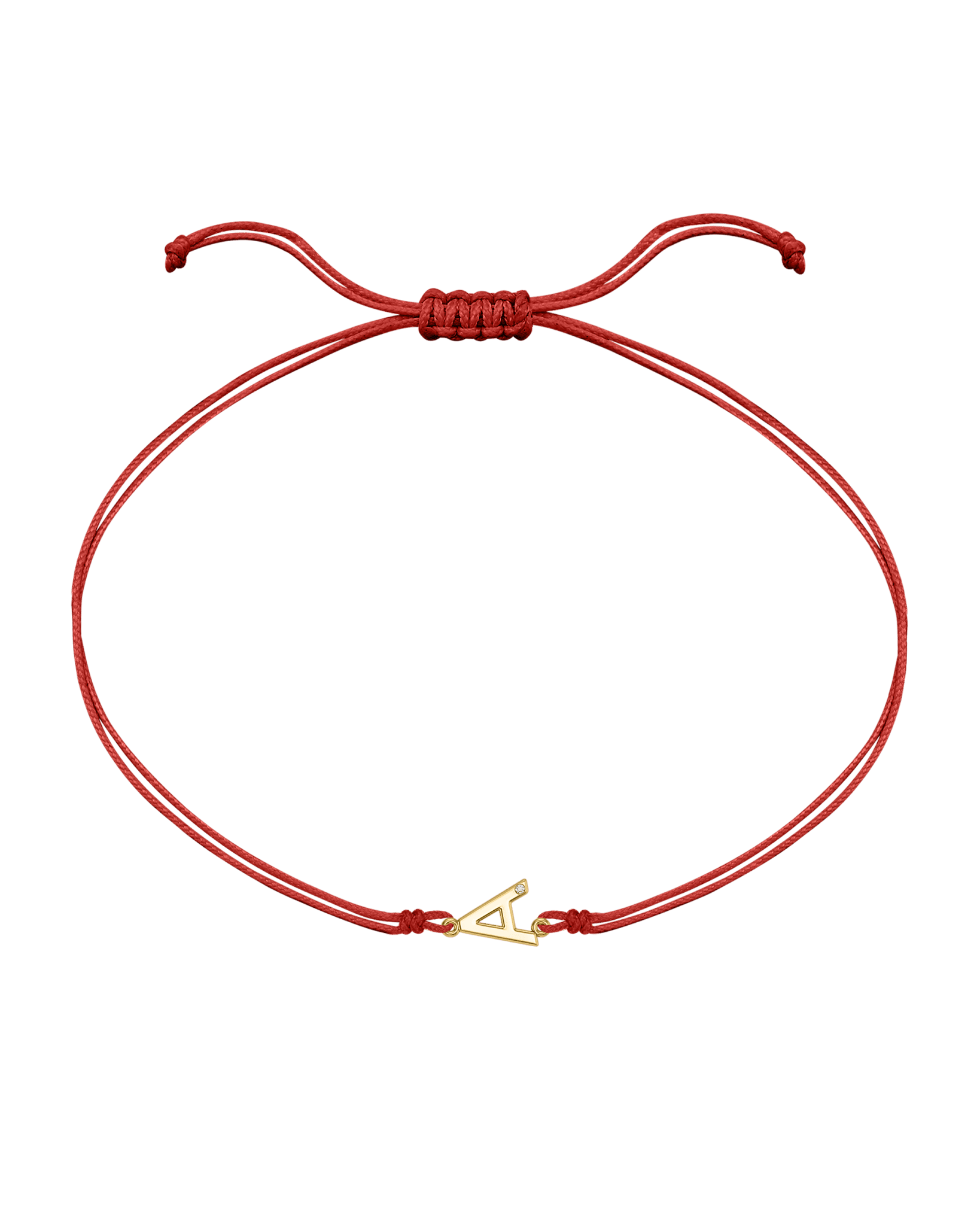 Initial String of Love - 14K Yellow Gold Bracelets 14K Solid Gold Red 