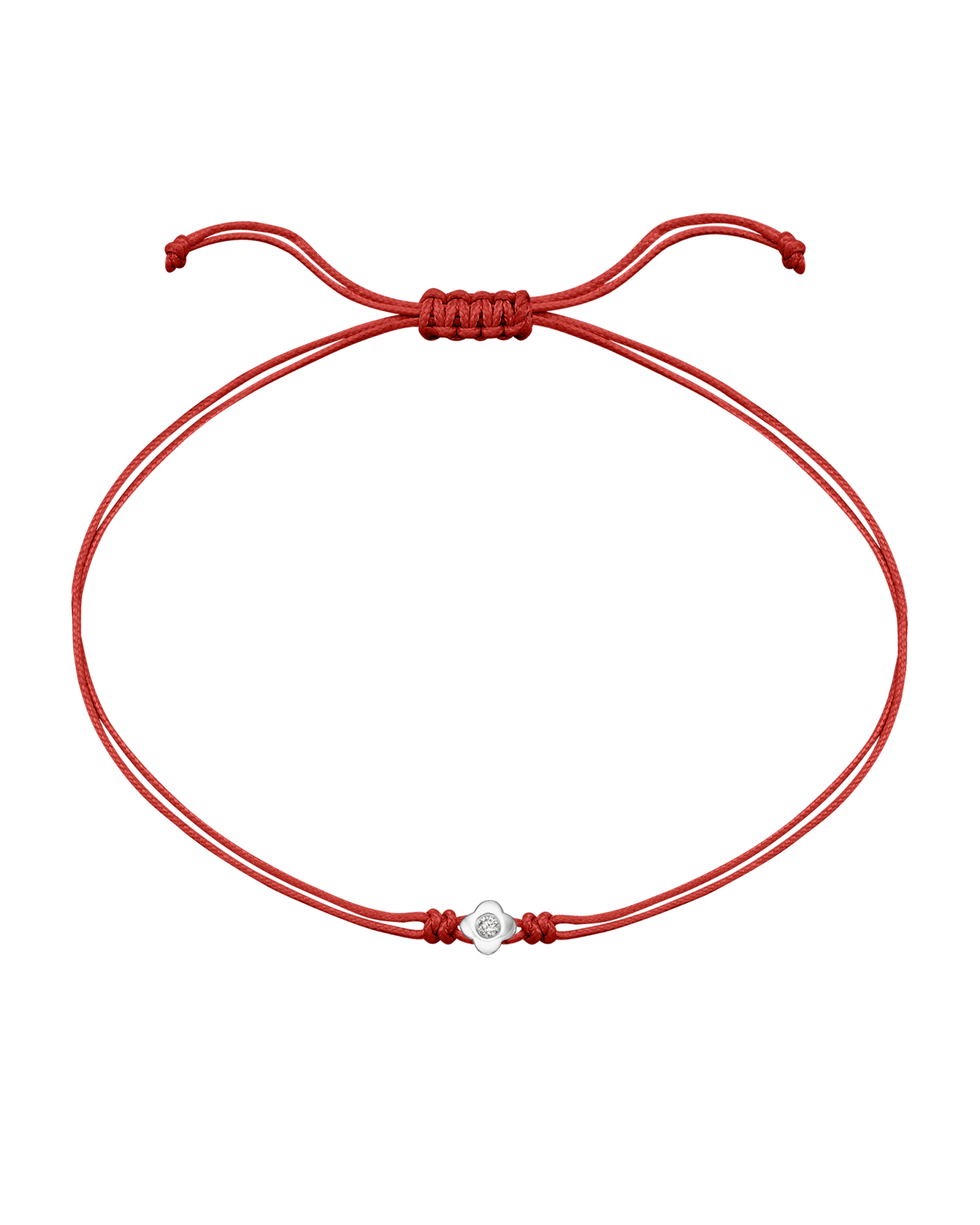 Lucky String Of Love - 14K White Gold Bracelets 14K Solid Gold Red 