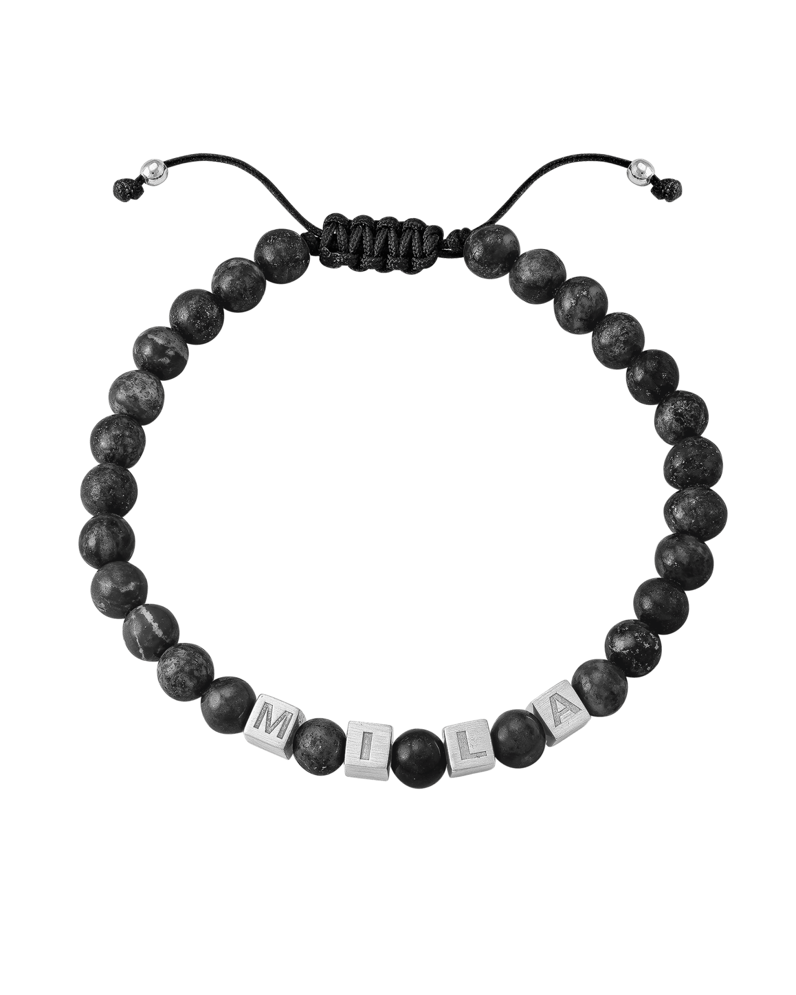 Men’s Alpha Block Bracelet - 925 Sterling Silver Bracelets magal-dev Grey Lava Bead 1 