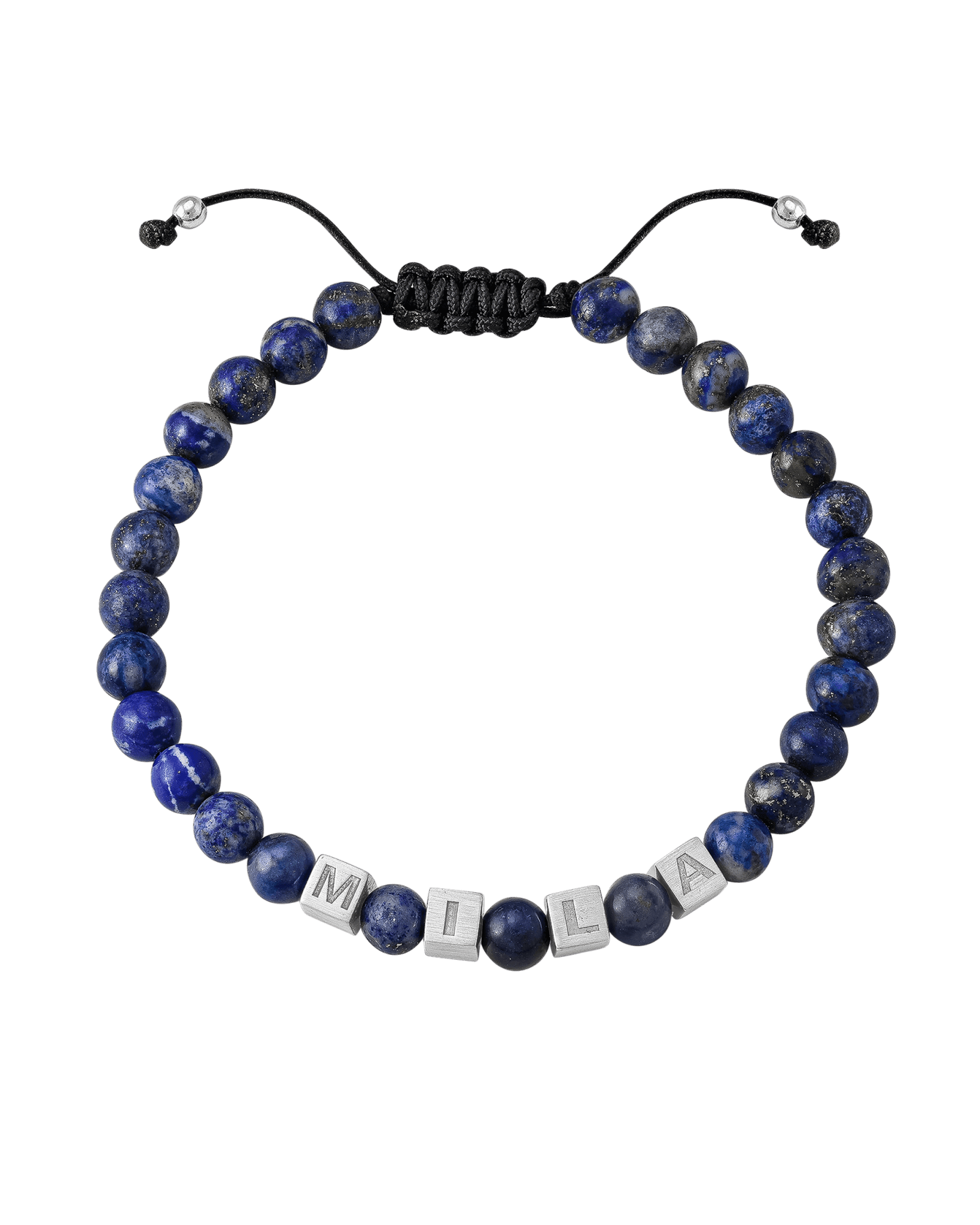 Men’s Alpha Block Bracelet - 925 Sterling Silver Bracelets magal-dev Blue Sodalite 1 