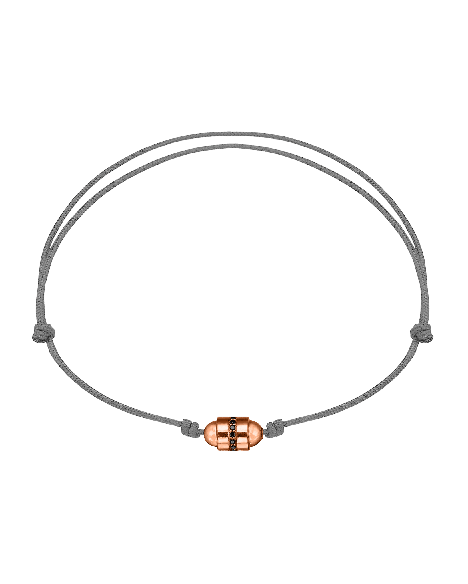 Men's Black Diamond Talisman Bracelet - 14K Rose Gold Bracelets magal-dev Grey 