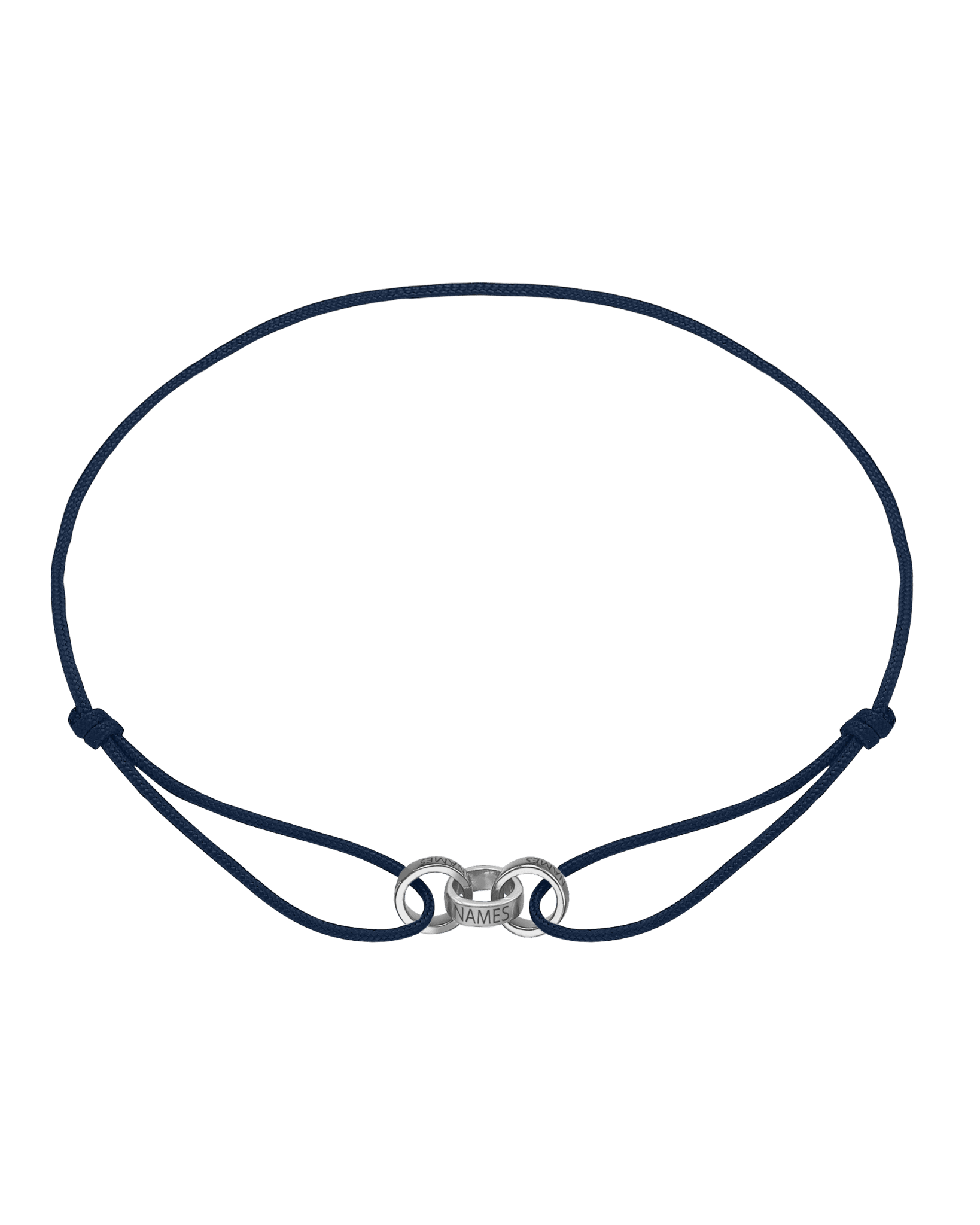Men's Forever Engravable Link(s) Bracelet - 925 Sterling Silver Bracelets magal-dev Navy Blue 3 Links 