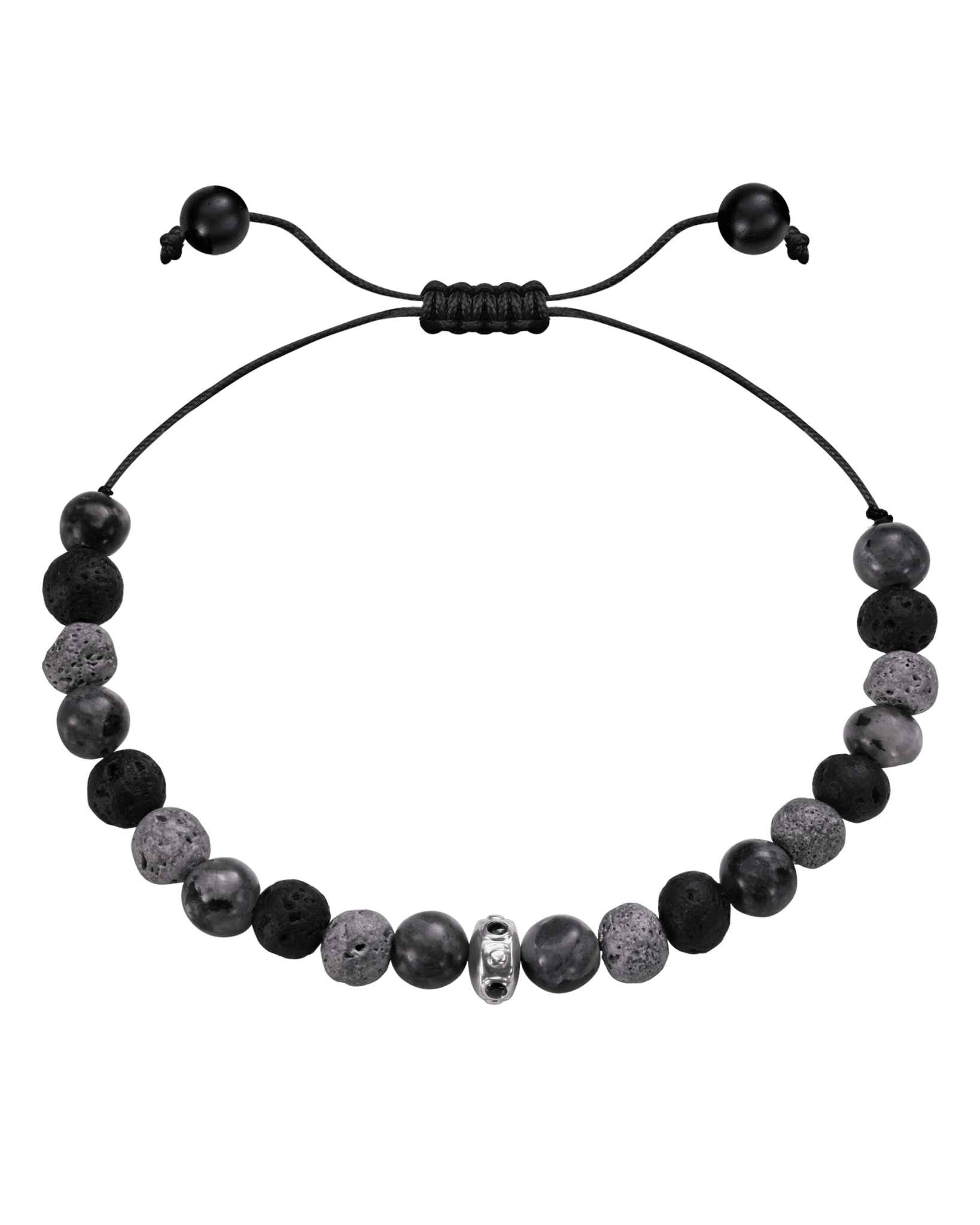 Men's Grey Lava Bead Bracelet