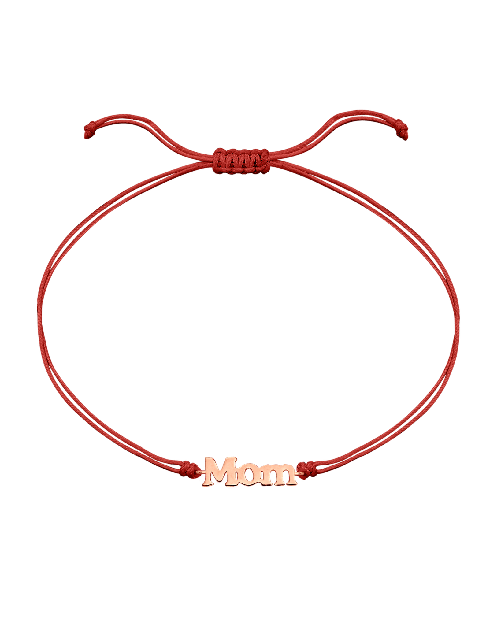 Mom String of Love - 14K Rose Gold Bracelets magal-dev Red Non Paved 