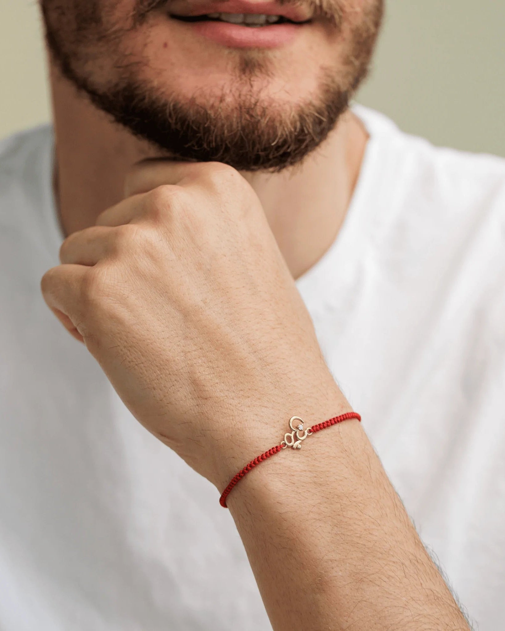 Om [RED] - 14K Yellow Gold Bracelets magal-dev 