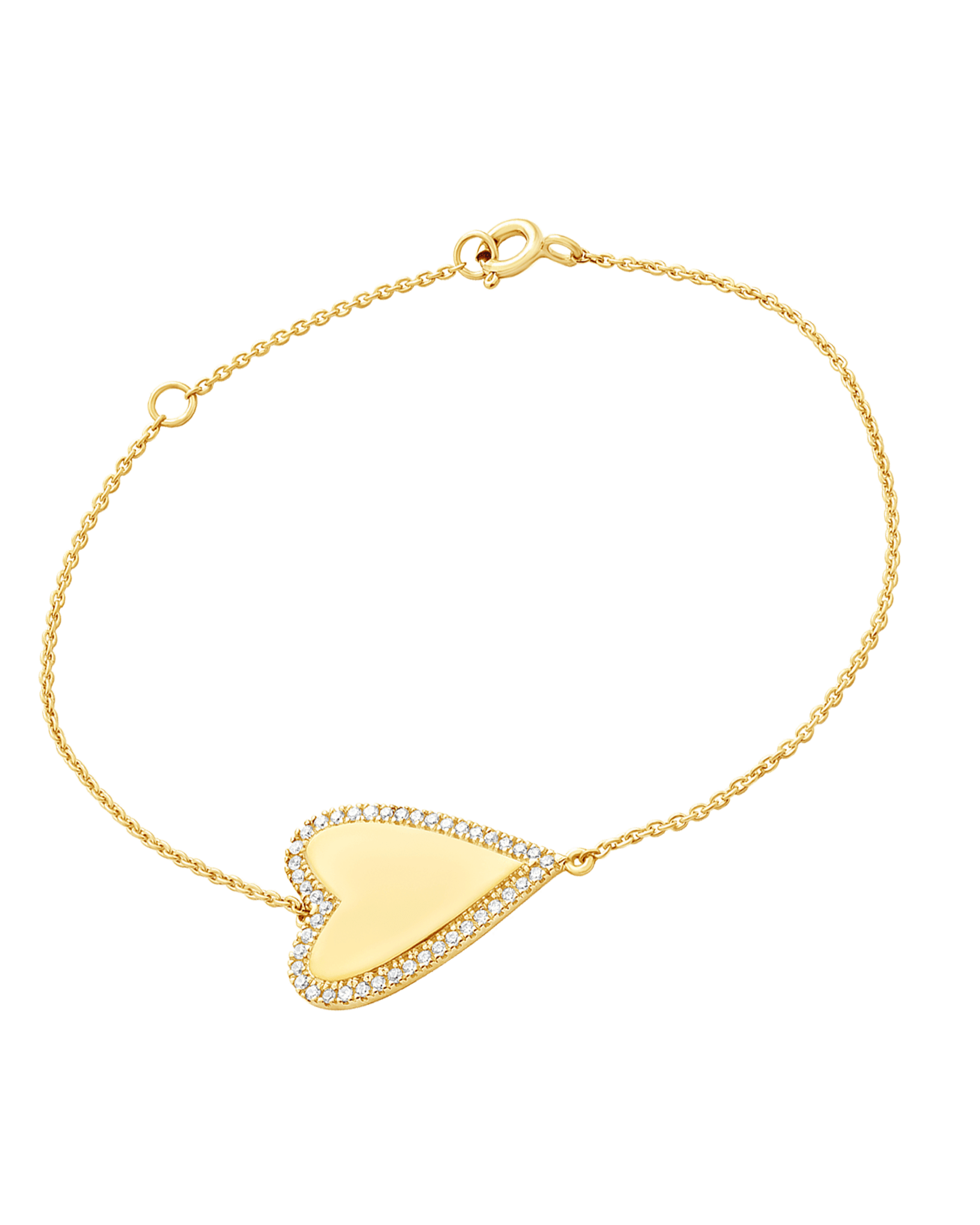 Outlined Diamond Heart Bracelet