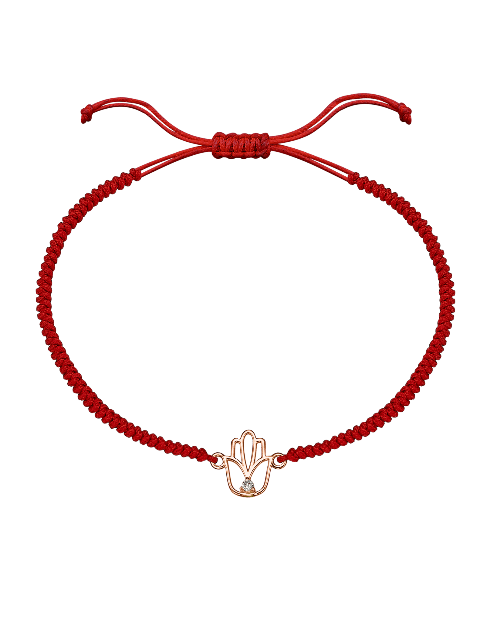 Outlined Hamsa [RED] - 14K Rose Gold Bracelets magal-dev 