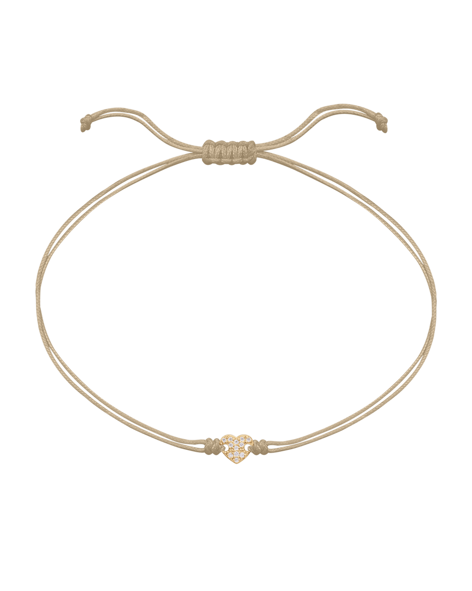 14k Yellow Gold Twine Rope With A Dangling Heart Charm Band