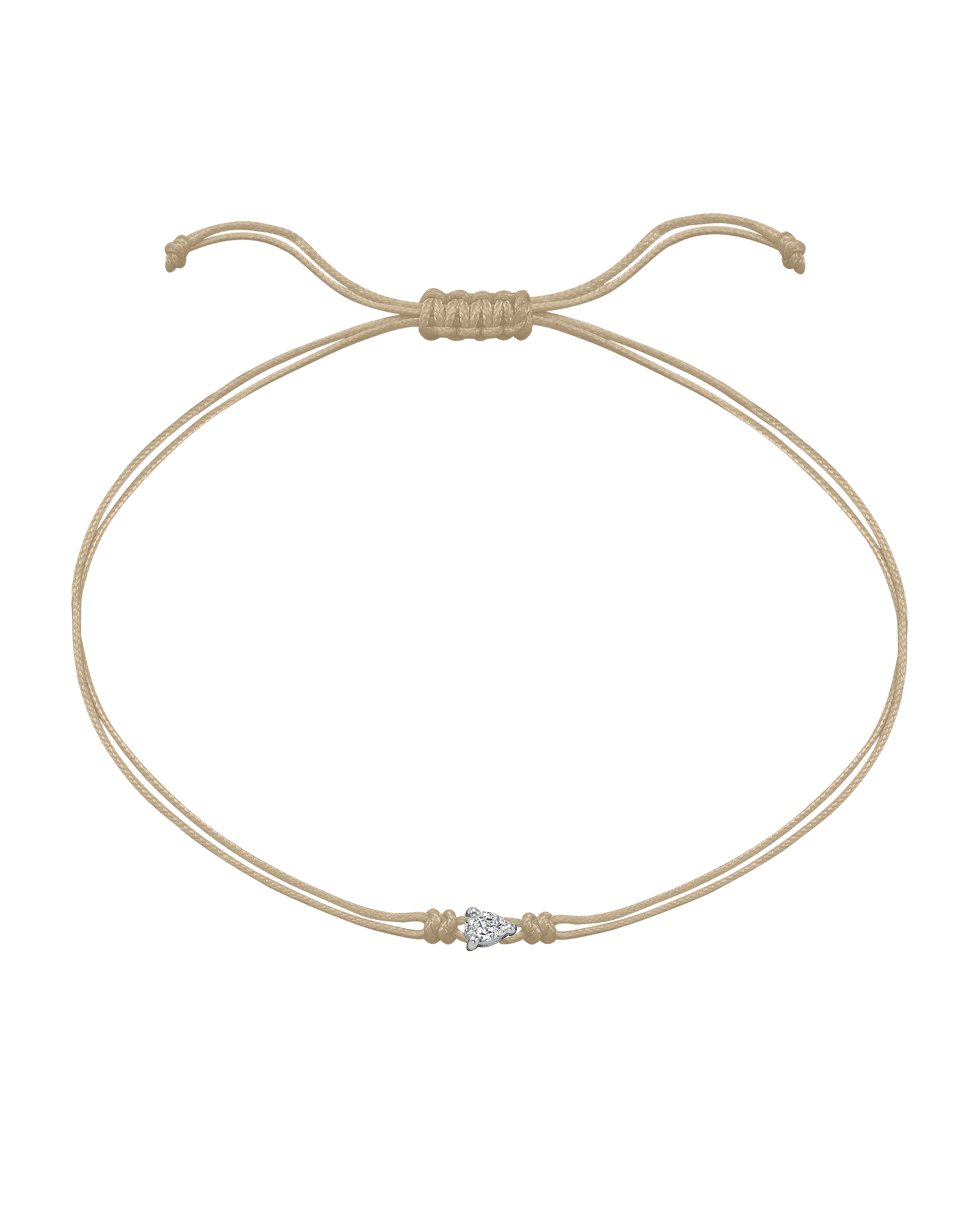 Pear Diamond String Of Love - 14K White Gold Bracelet 14K Solid Gold Beige 