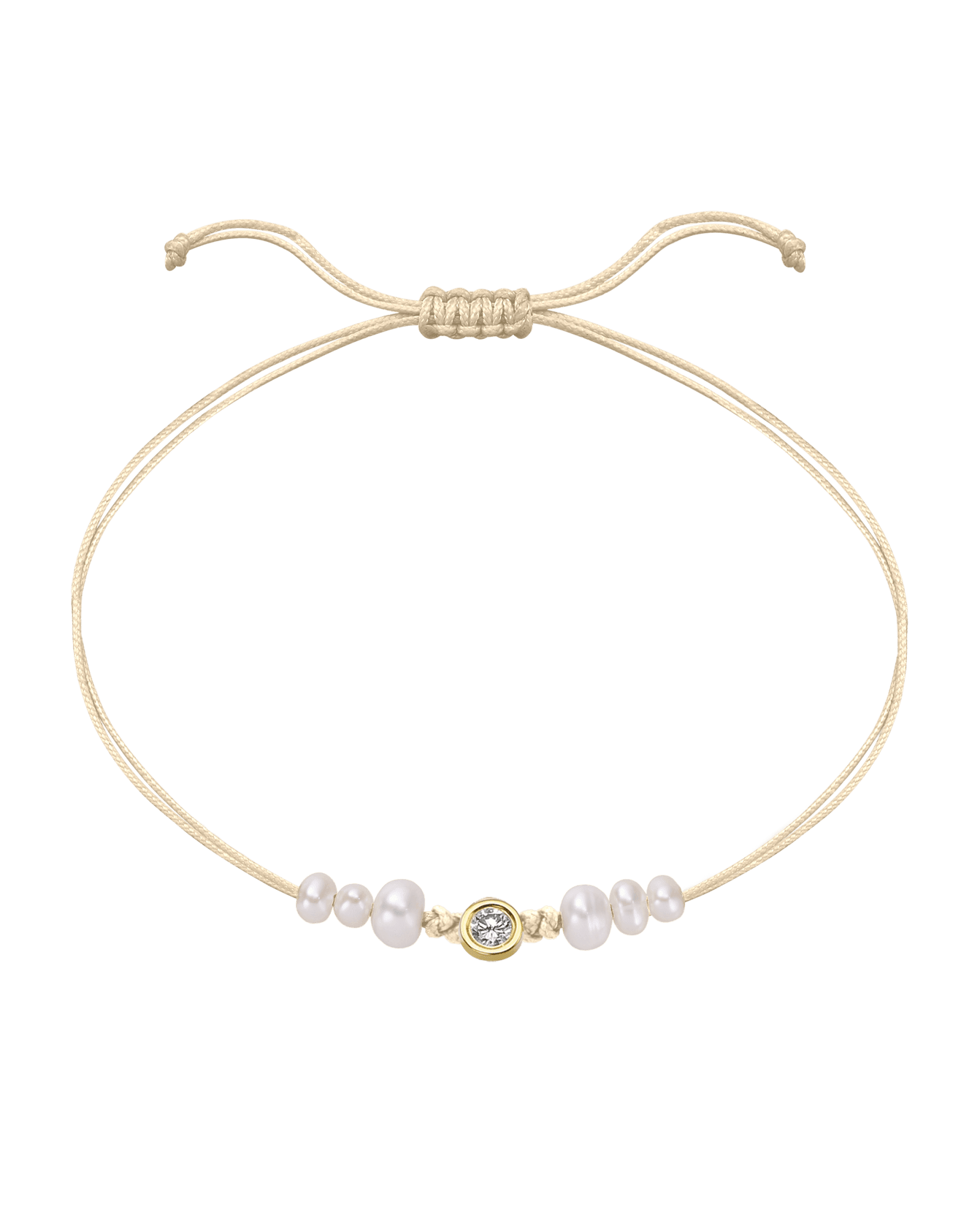 Six Natural Pearl String of Love Bracelet - 14K Yellow Gold | Gift for Her | Magal Jewelry