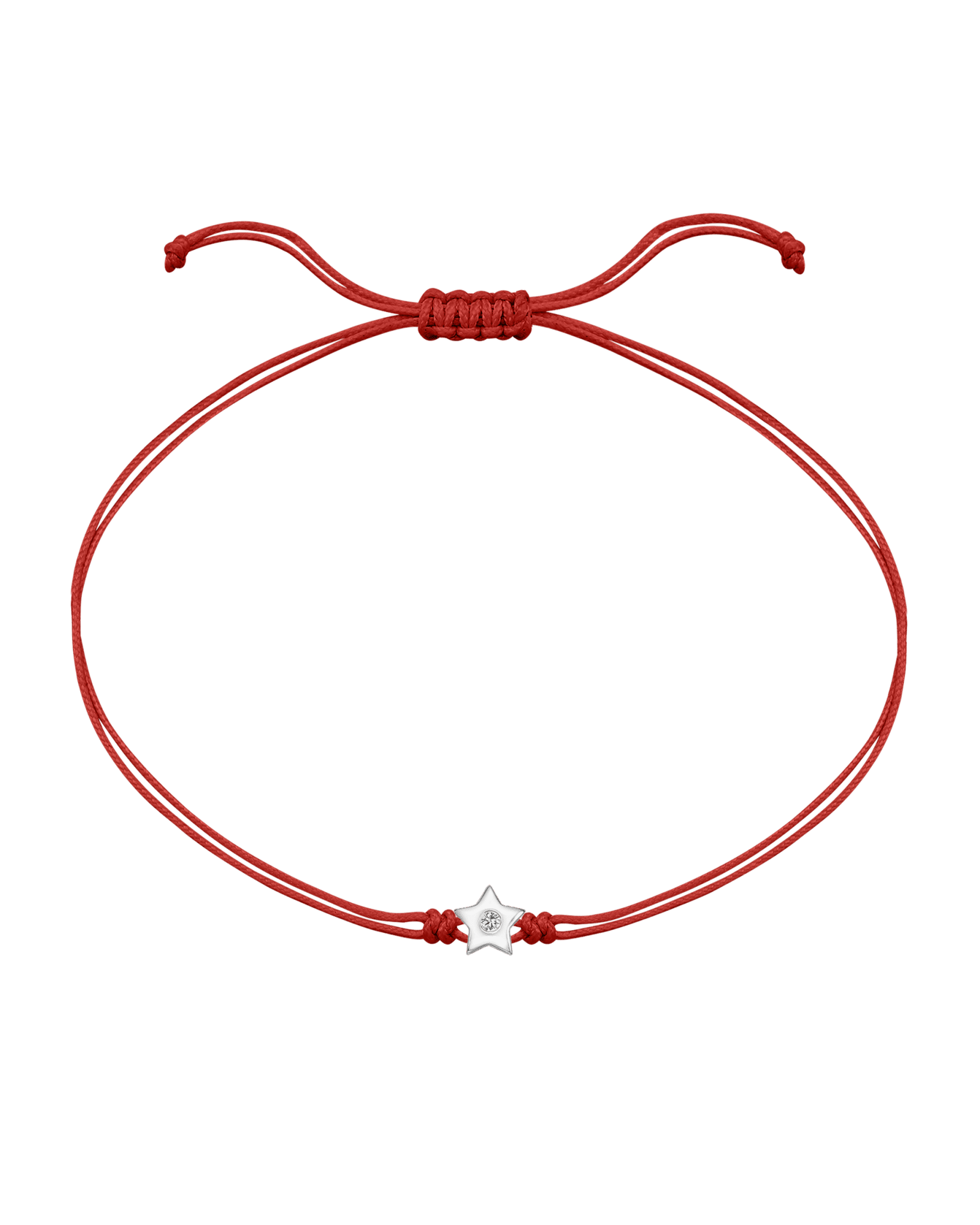 Star Diamond String Of Love - 14K White Gold Bracelet 14K Solid Gold Red 
