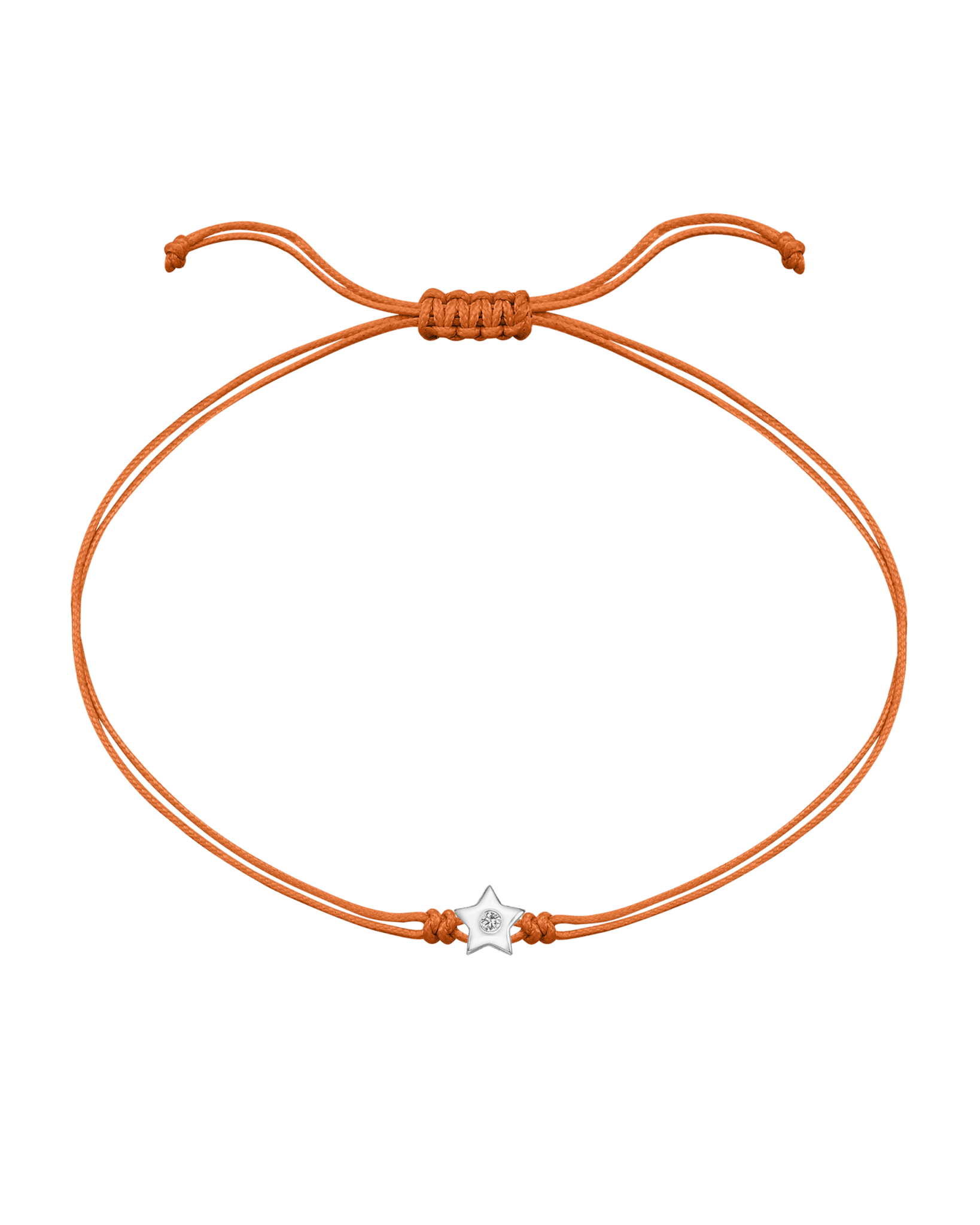 Star Diamond String Of Love - 14K White Gold Bracelet 14K Solid Gold Orange 