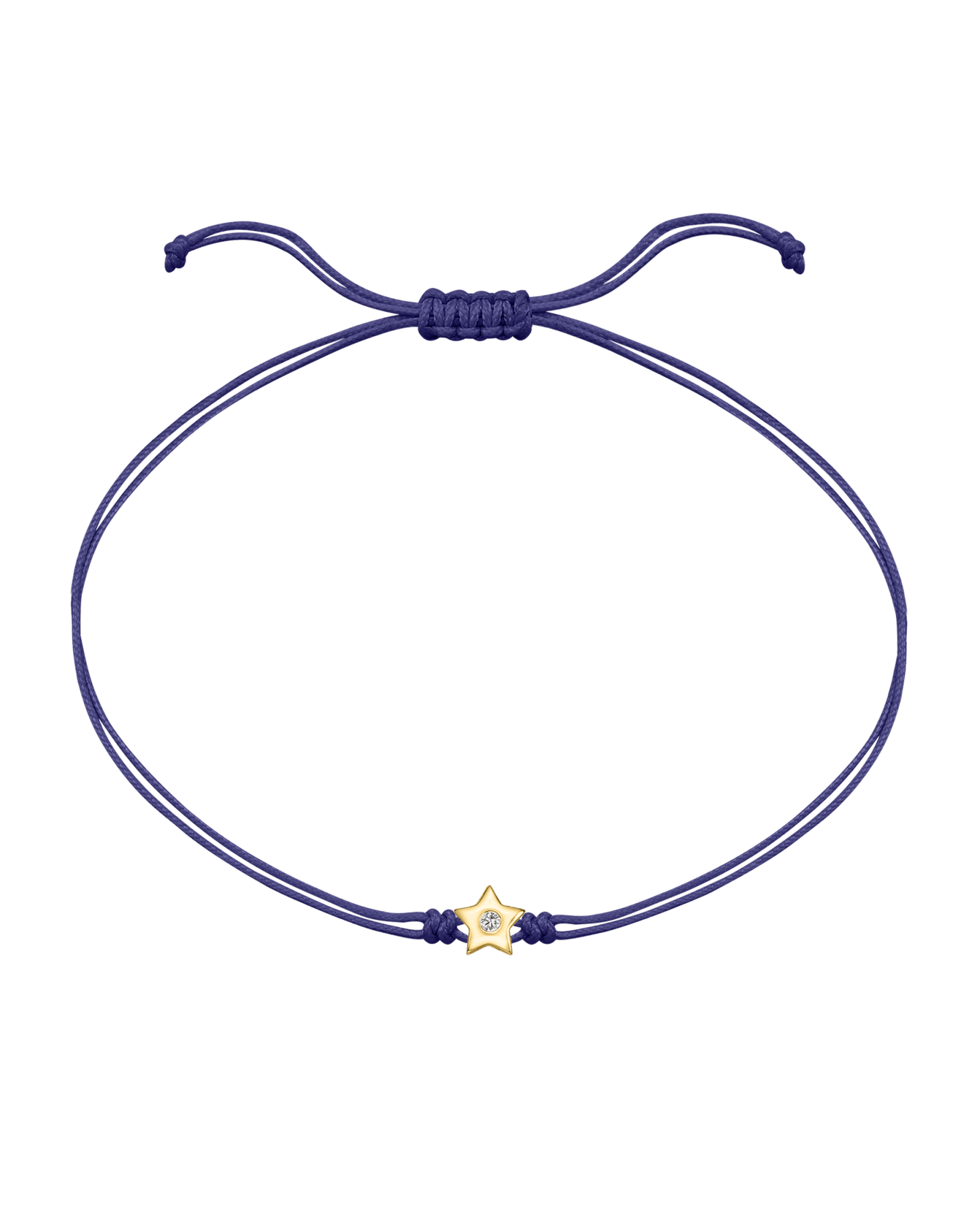 Star Diamond String Of Love - 14K Yellow Gold Bracelet 14K Solid Gold Purple 