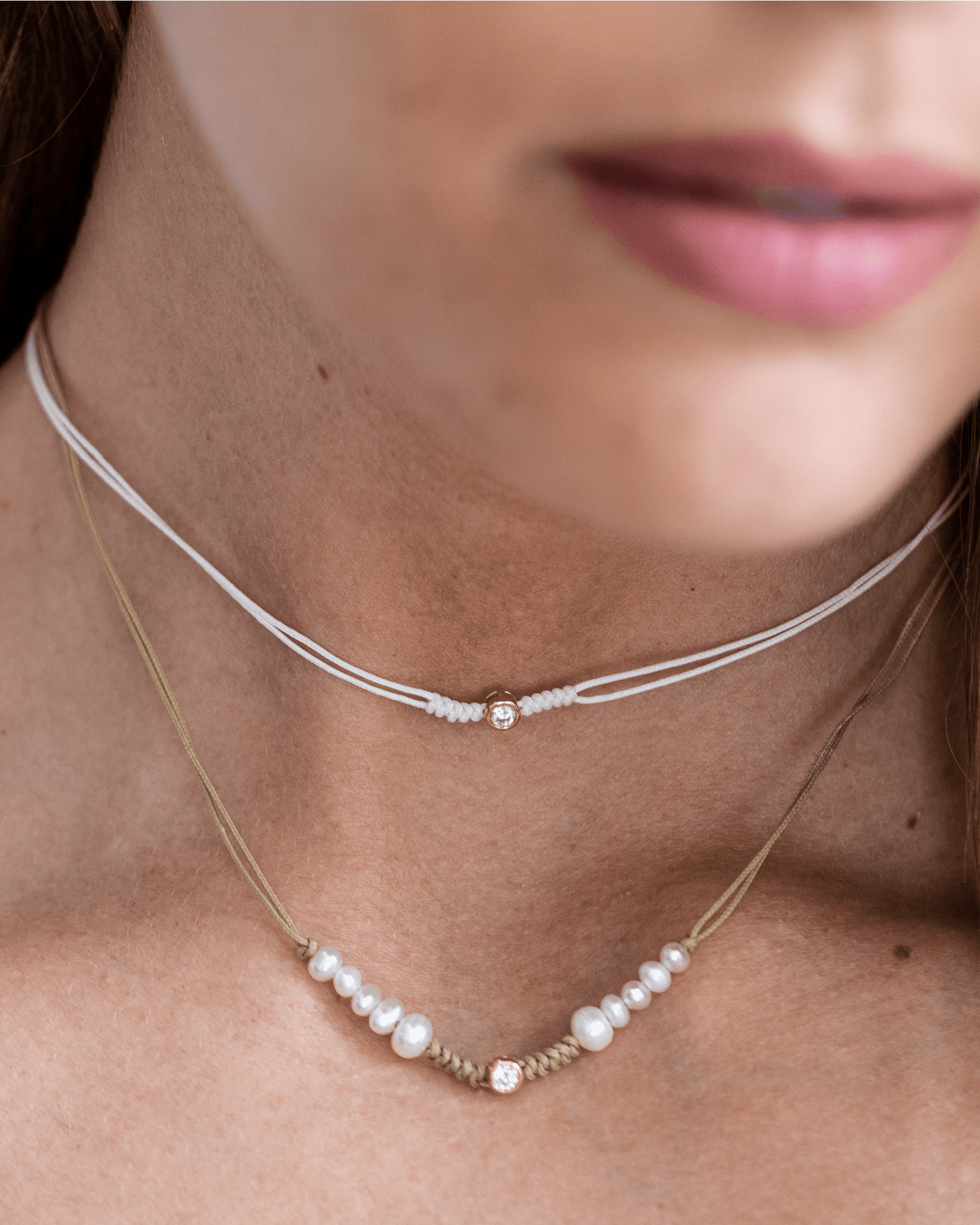 Ten Natural Pearl String of Love Necklace - 14K Yellow Gold Necklaces 14K Solid Gold 
