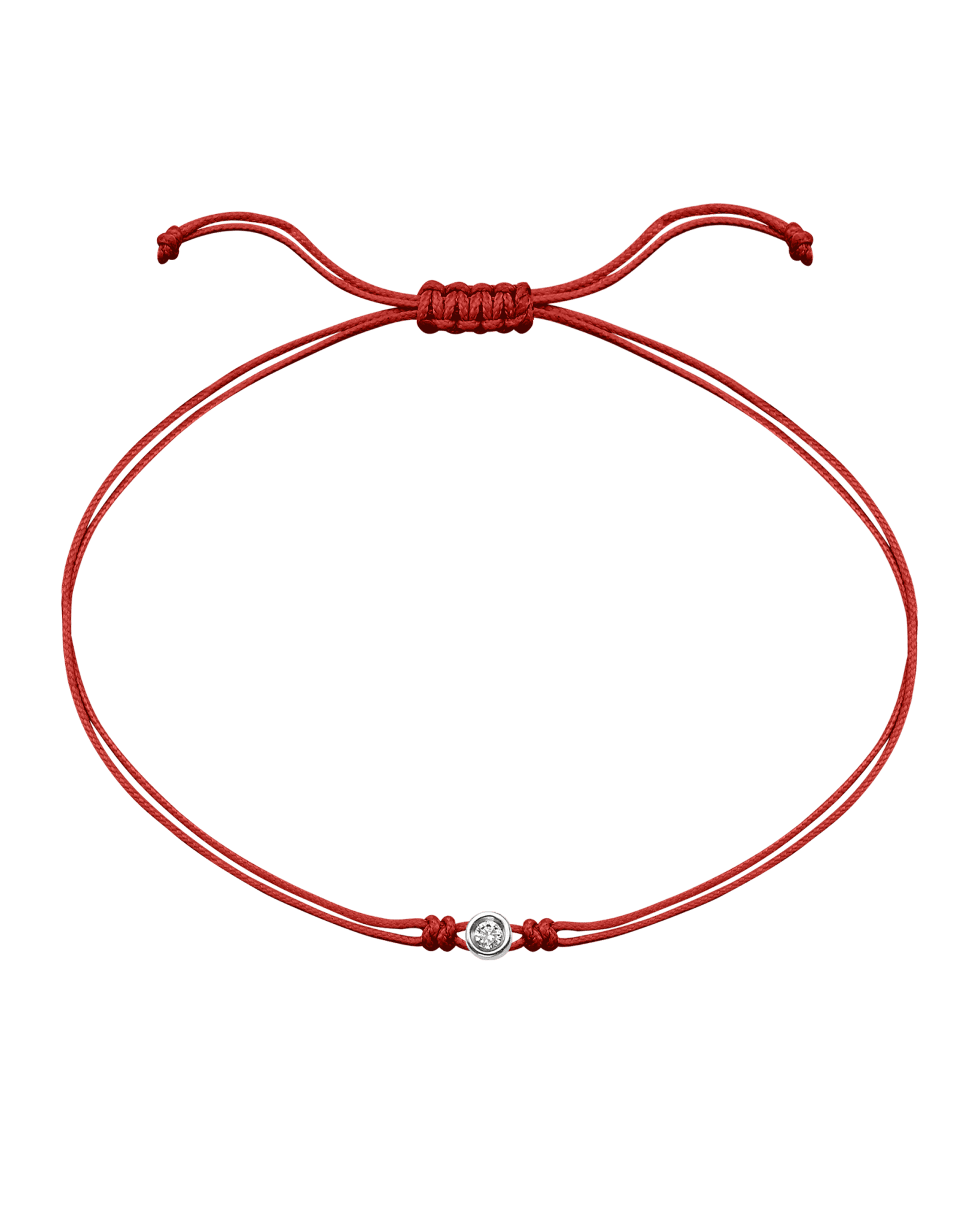 The Classic String of Love - 14K White Gold Bracelets 14K Solid Gold Red Small: 0.03ct 