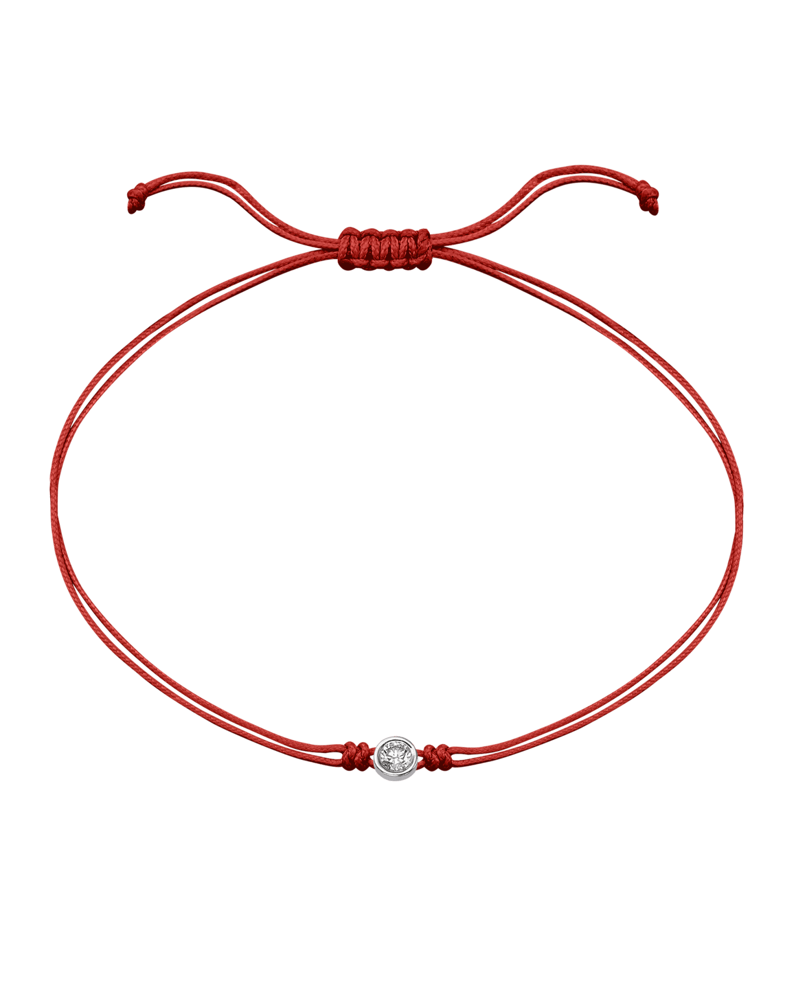 The Classic String of Love - 14K White Gold Bracelets 14K Solid Gold Red Large: 0.1ct 