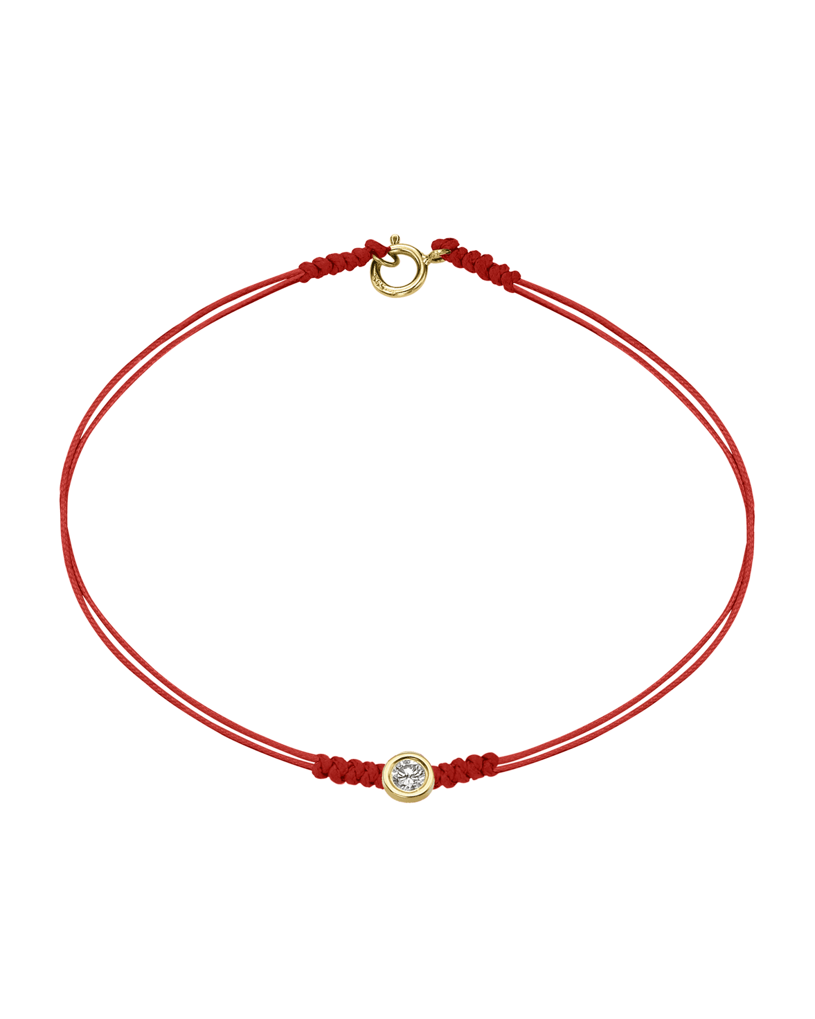 The Classic String of Love with clasp - 14K Yellow Gold Bracelets 14K Solid Gold Red Large: 0.1ct Small - 6 Inches (15.5cm)