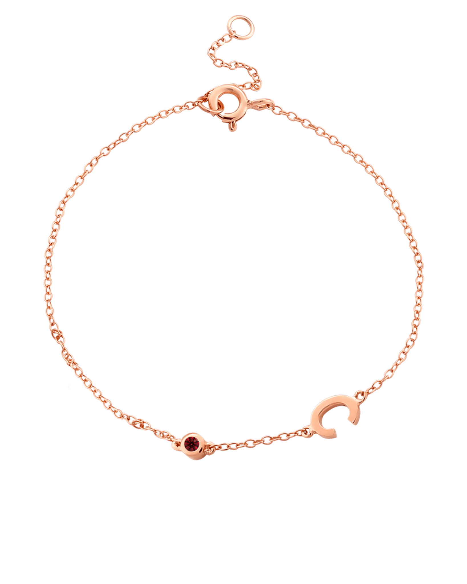 The Initial Birthstone Bracelet - 18K Rose Vermeil Bracelets magal-dev 