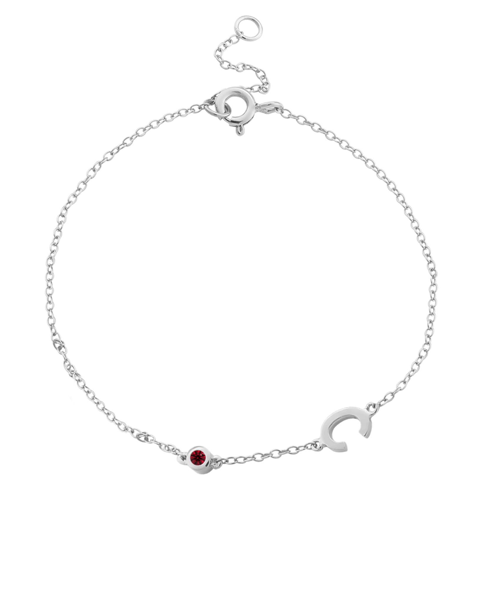 The Initial Birthstone Bracelet - 925 Sterling Silver Bracelets magal-dev 