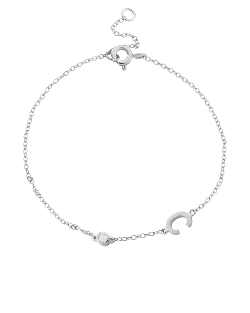 The Initial Bracelet with Diamonds - 925 Sterling Silver