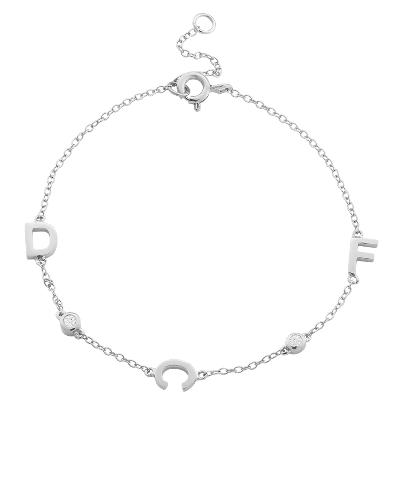 Angara 14K White Gold Capital M Initial Bracelet