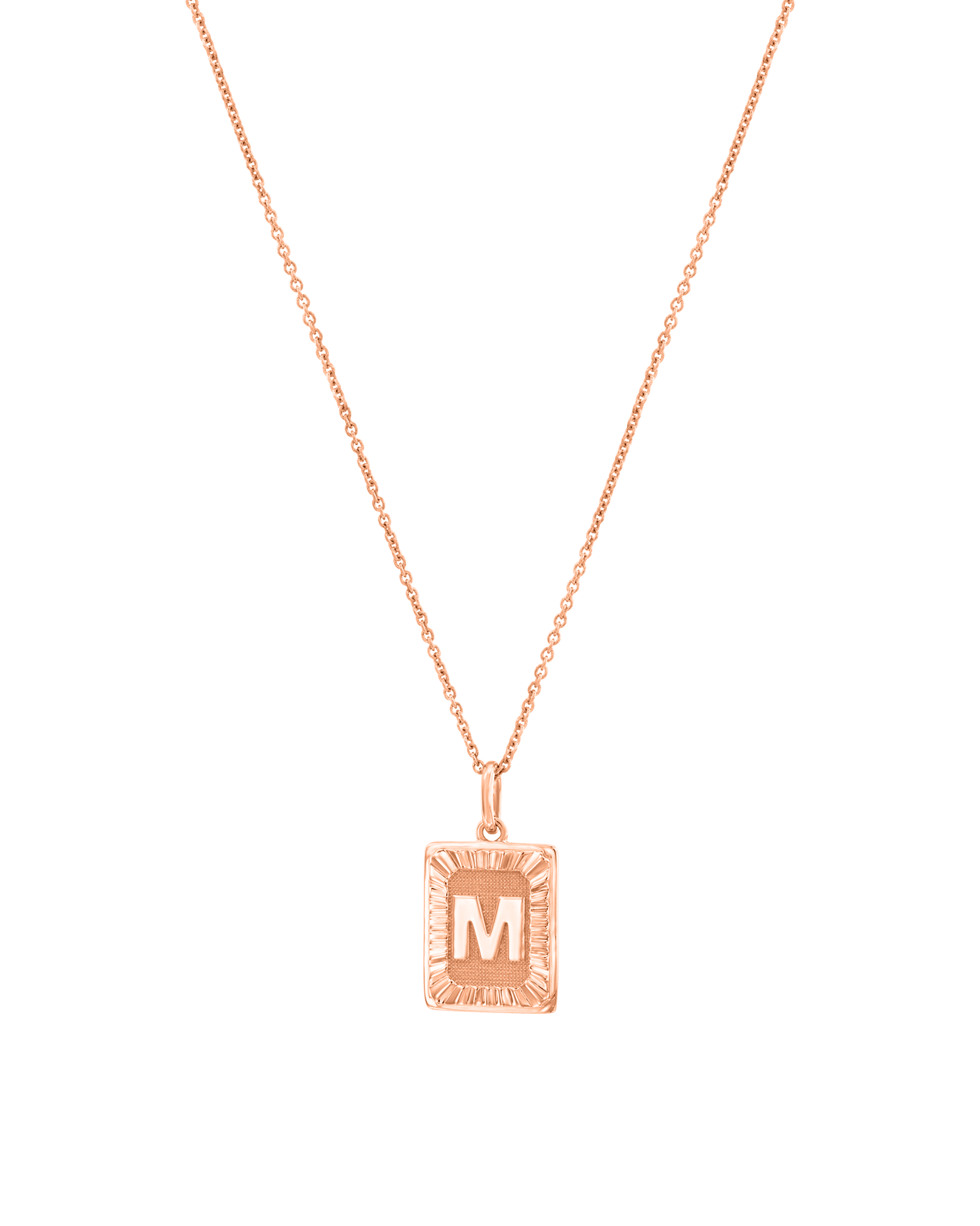 Initial Rectangle Medallion - 925 Sterling Silver Necklaces magal-dev 