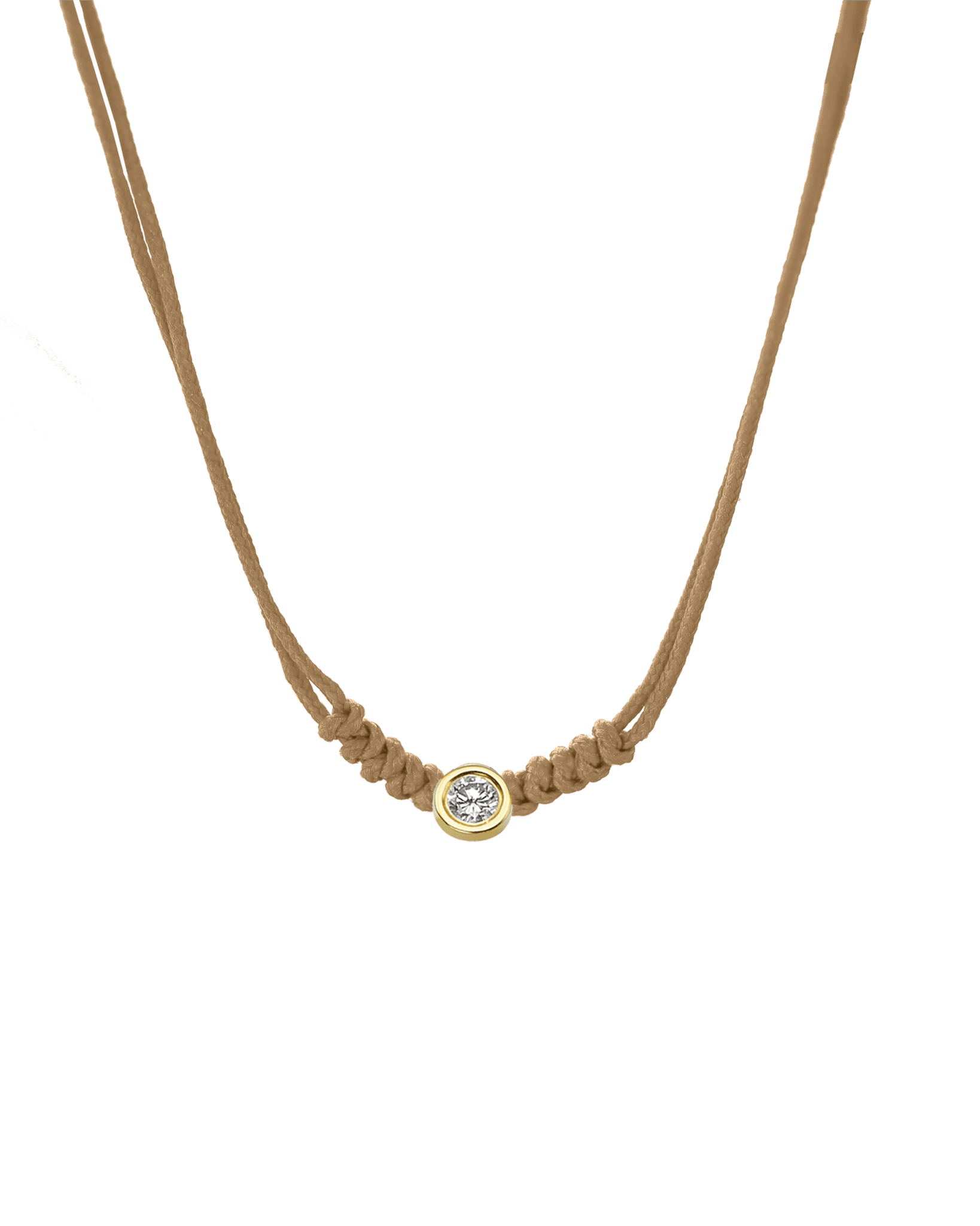 Dainty Gold Silver Tone Heart Pendant Wax Cord String Necklace - Gold