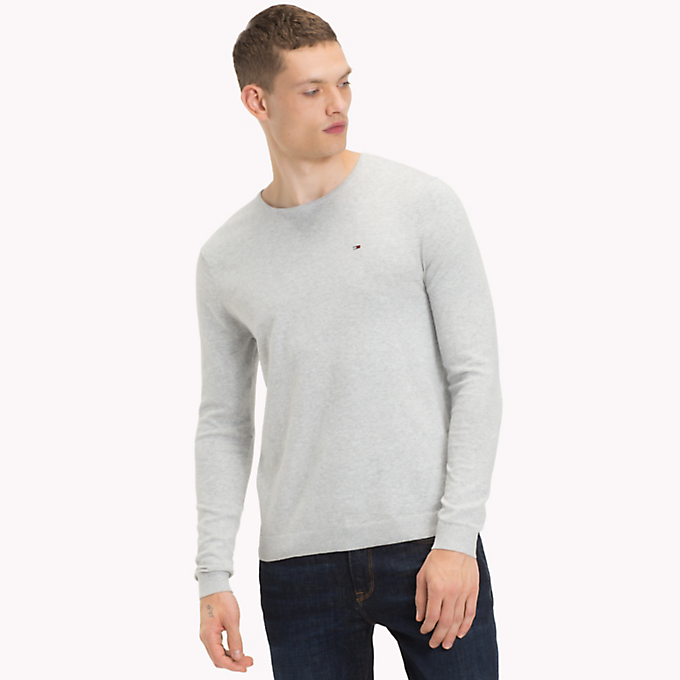 tommy hilfiger crew neck sweater grey