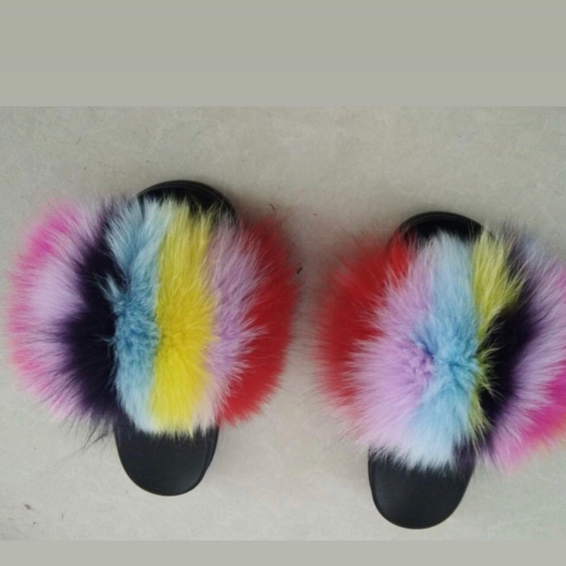 multi colored fur slides