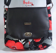 Jesse Crossbody in blacks and red