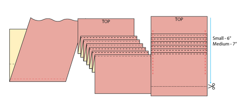 Card slot diagrams - folding, topstitching and basting.